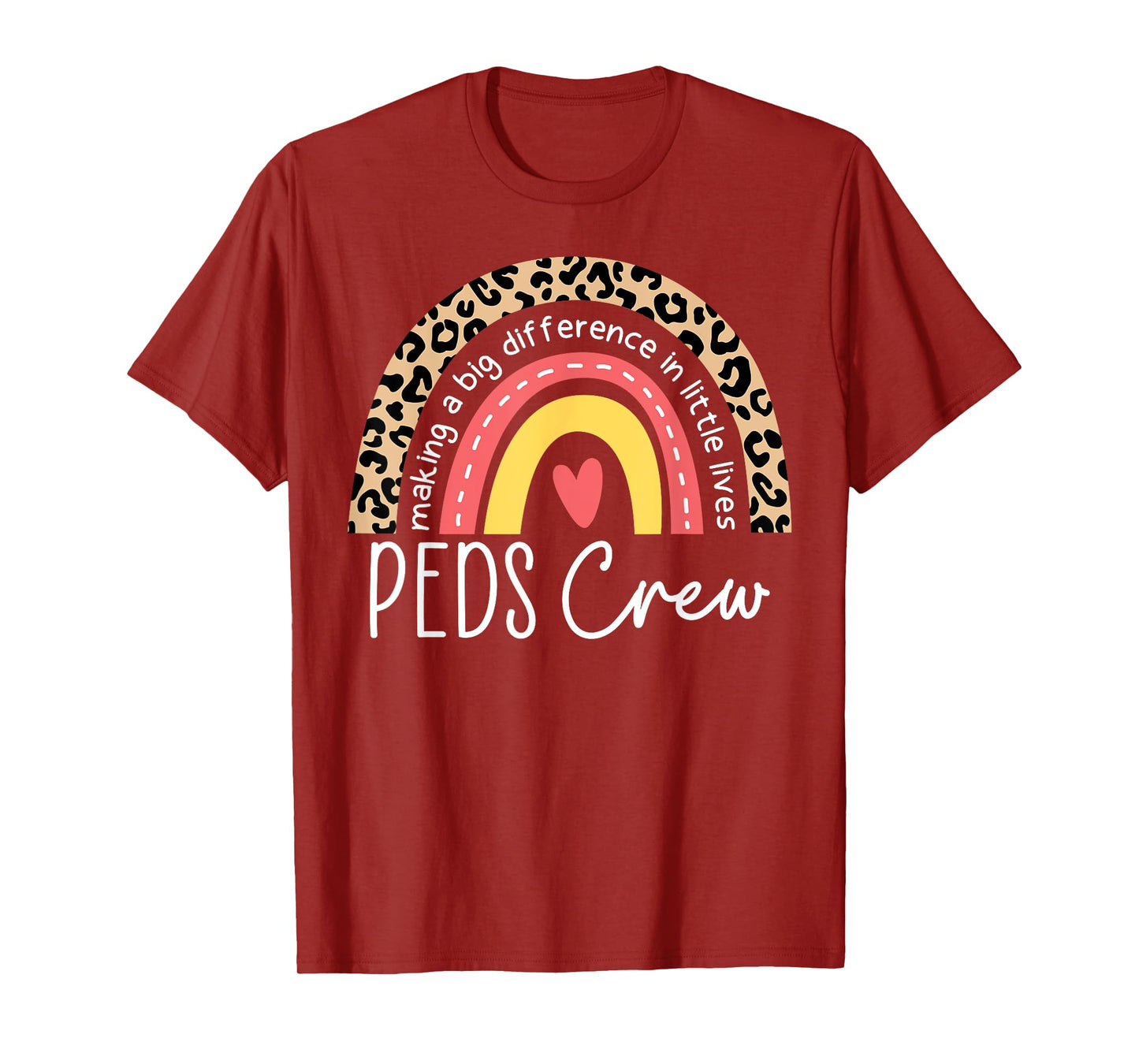 Pediatric Crew Peds Nurse Leopard Rainbow PICU Nurses T-Shirt