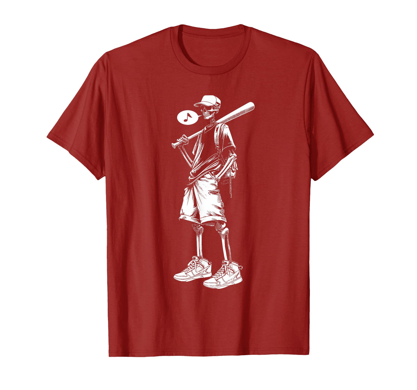 Halloween Skeleton Baseball Graphic Scary Spooky T-Shirt