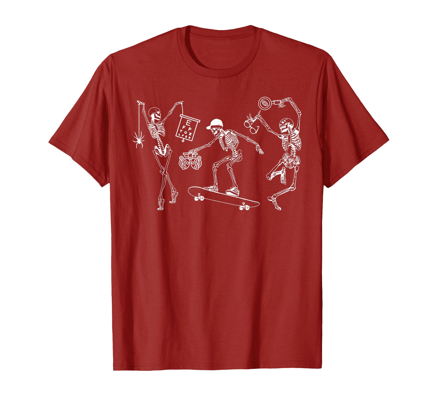 Skeleton Dancing Sight Squad Halloween Optometrist Eye Dr T-Shirt