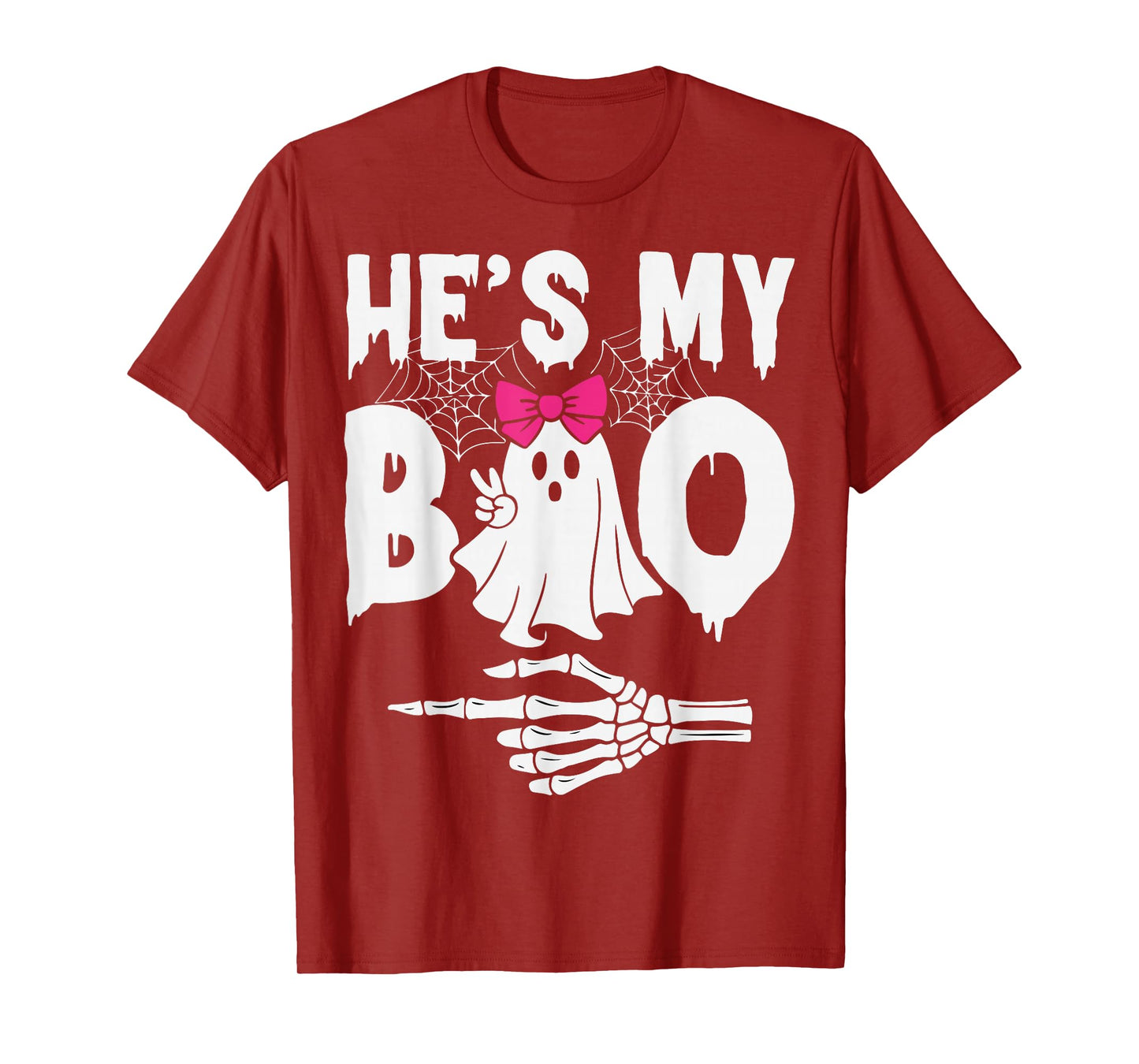 He's My Boo Funny Matching Couples Halloween Ghost Costume T-Shirt