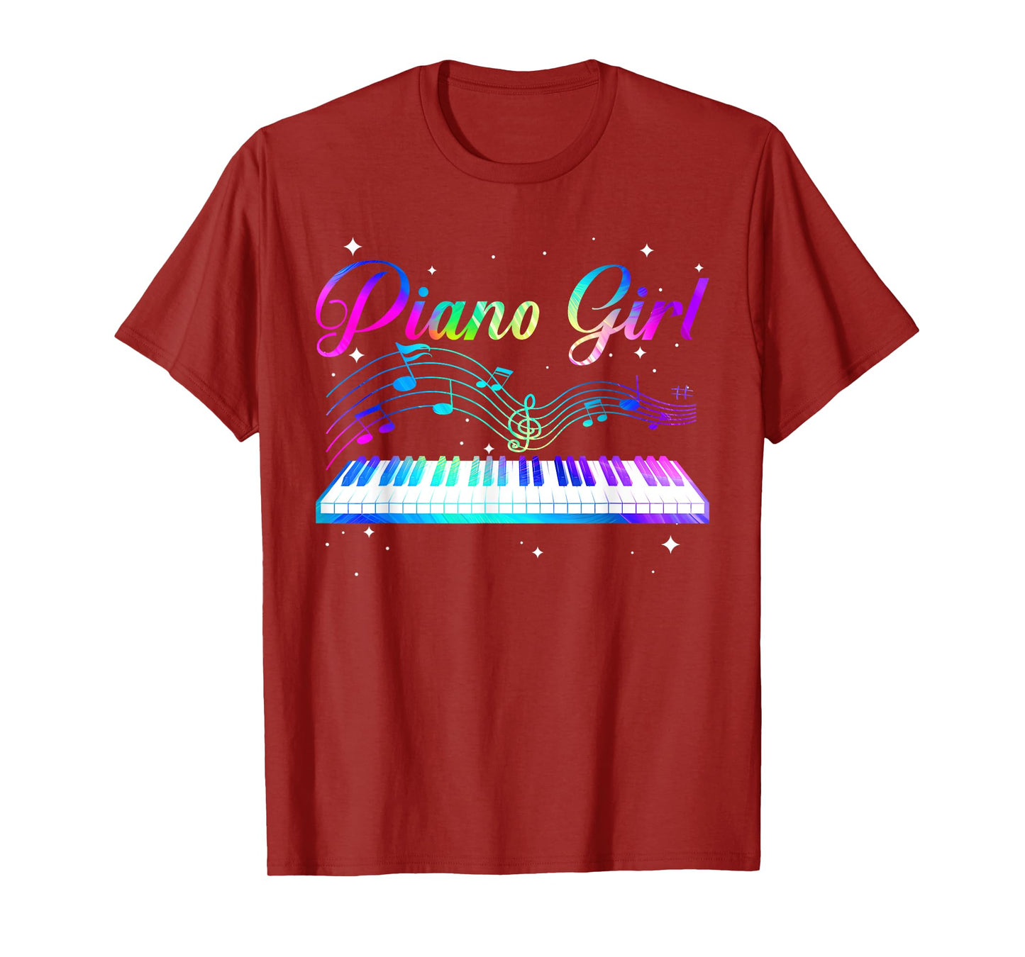 Funny Piano Art For Girls Women Musical Themed Piano Players T-Shirt