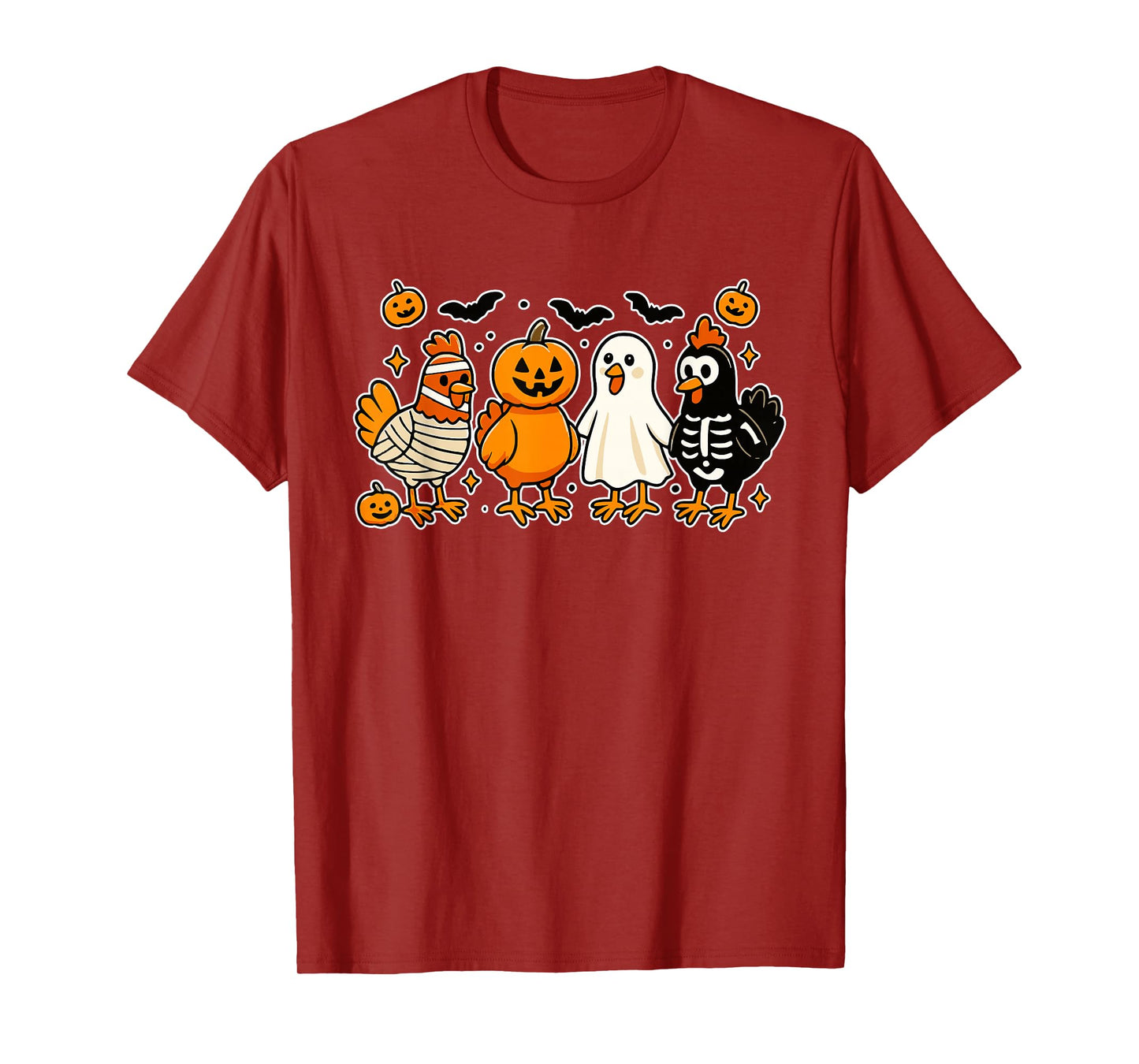 Mummy Chicken Skeleton Ghost Pumpkin Halloween Chicken Lover T-Shirt