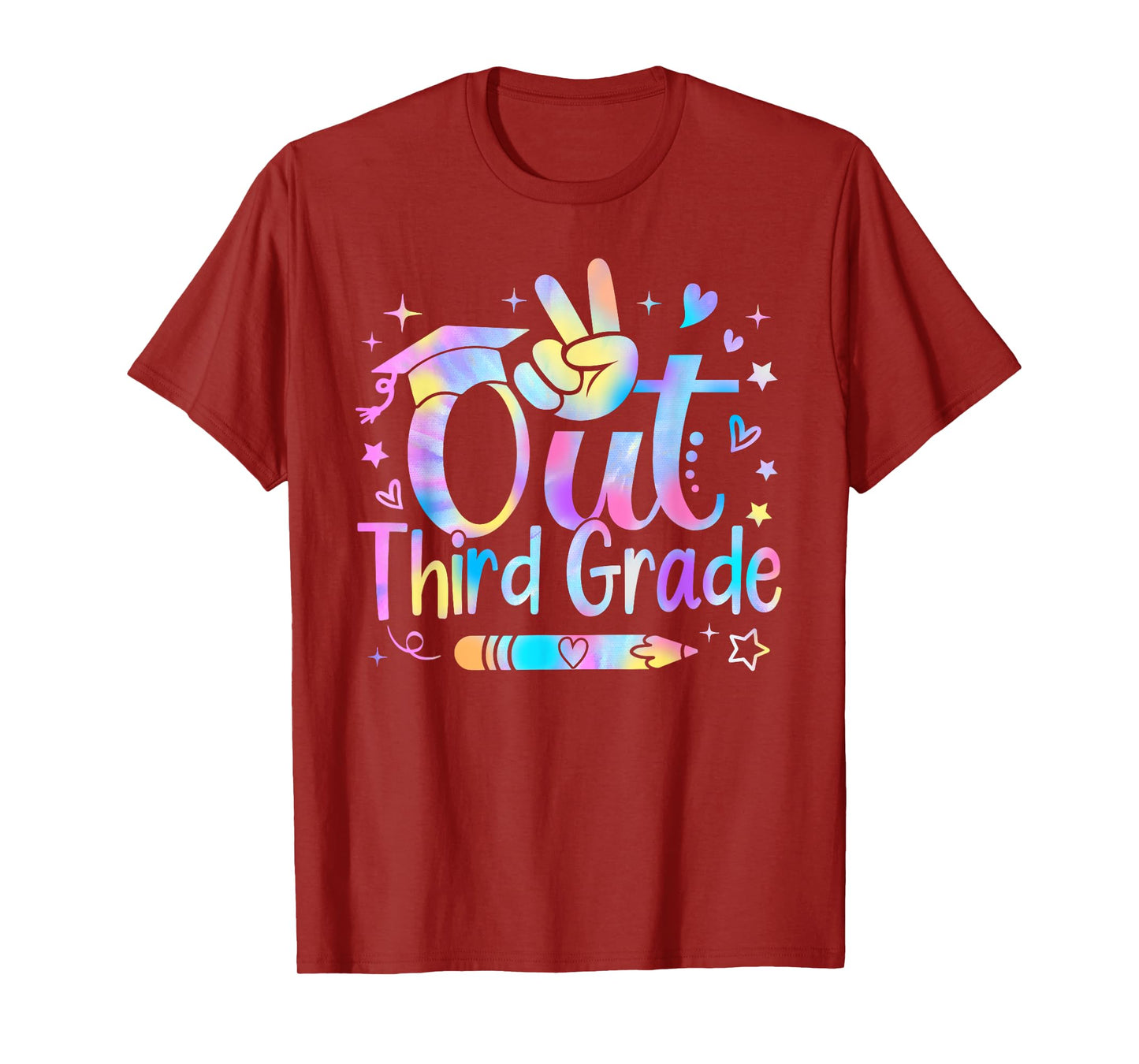 Peace Out Third Grade Cute Tie Dye Last Day Of 3rd Grade T-Shirt