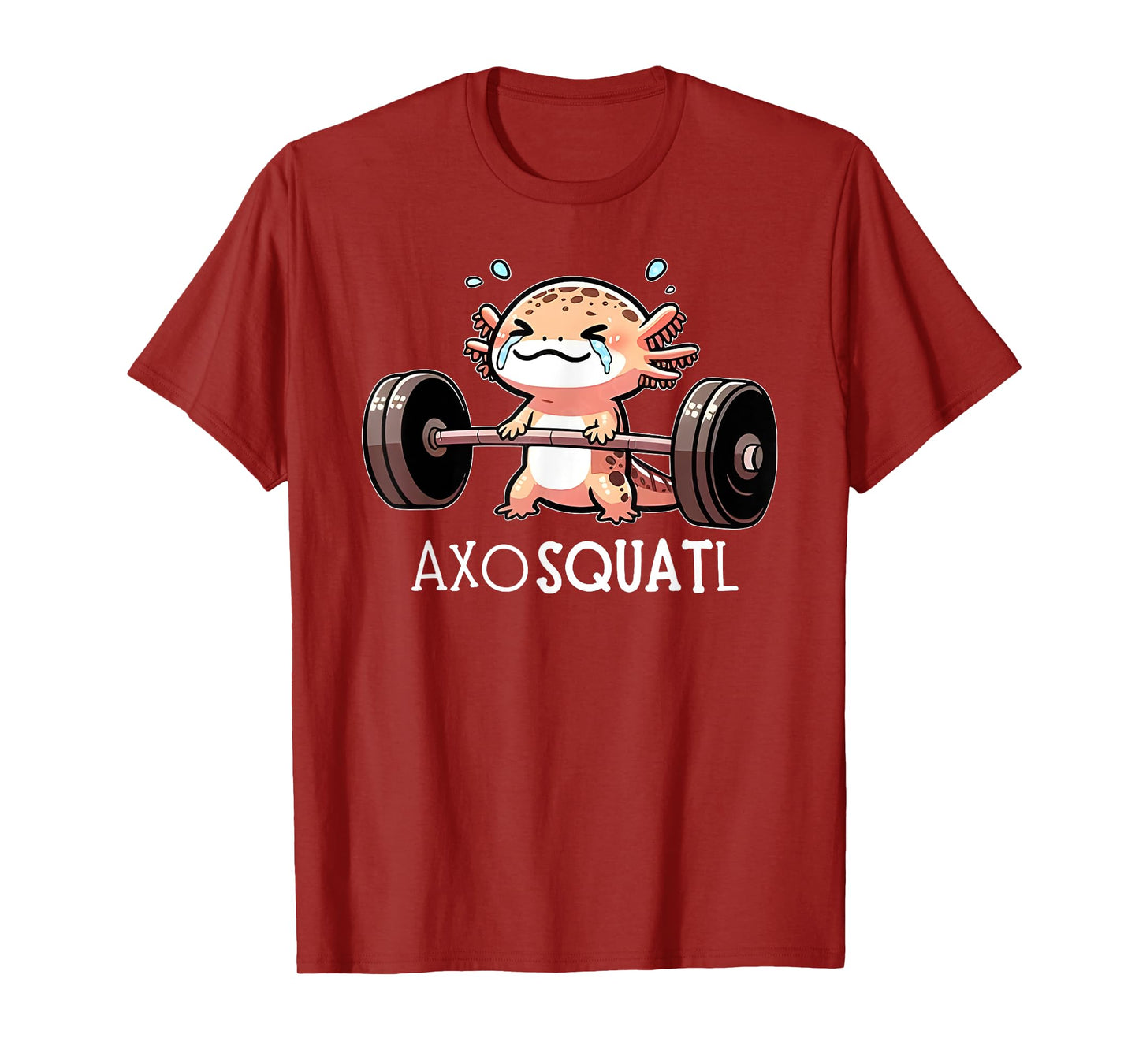 axolotl kawaii weightlifting fitness workout funny axosquatl T-Shirt