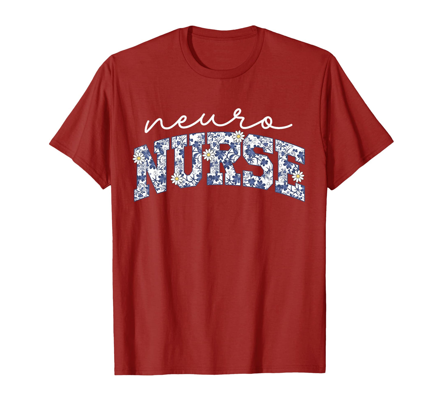 Retro Floral Neuro Nurse Neurology Neurologist RN Nurse Week T-Shirt