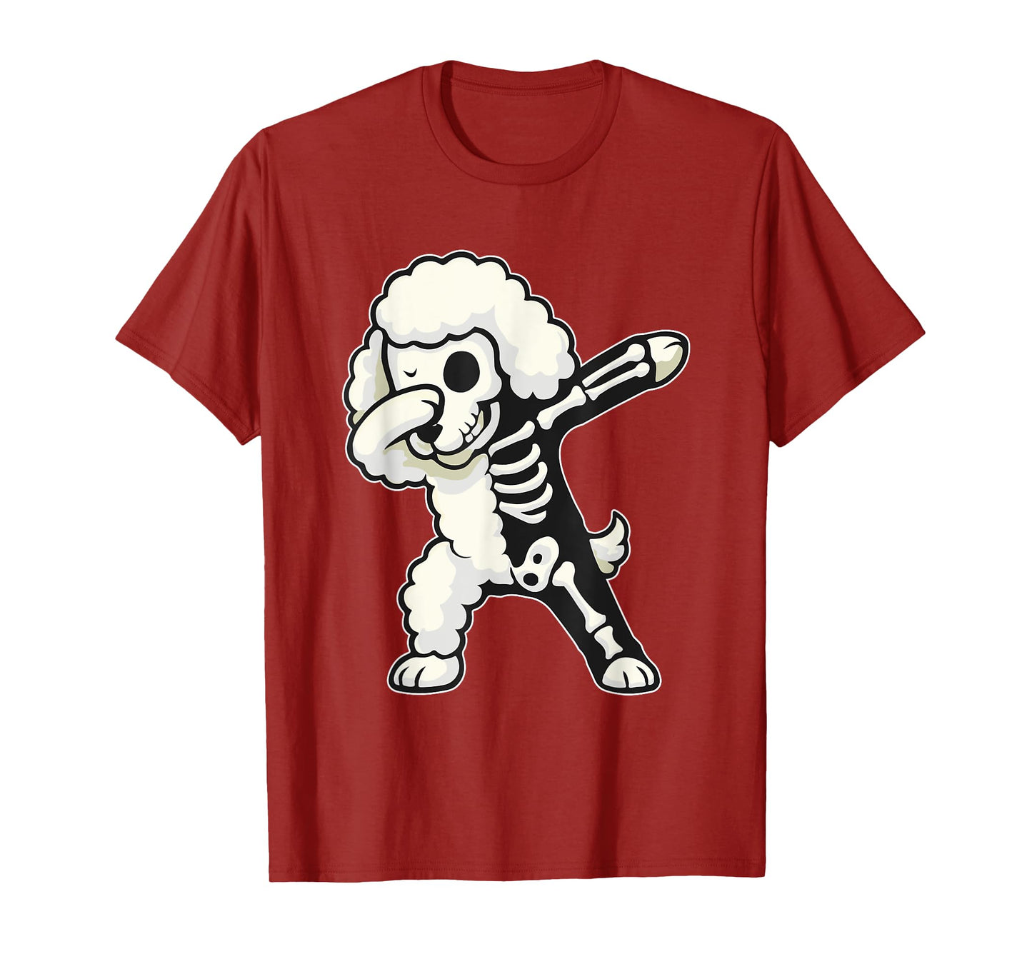 Dabbing Poodle Half Skeleton Halloween Costume Owner Lover T-Shirt