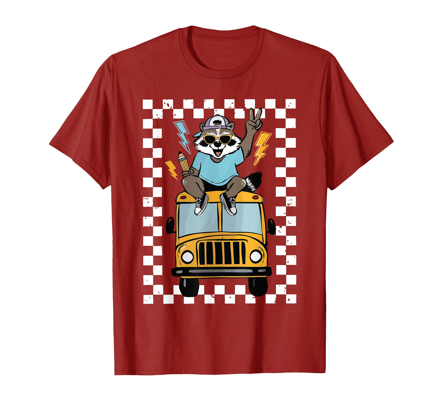 Raccoon First Day of School Boys Kids Funny Back To School T-Shirt