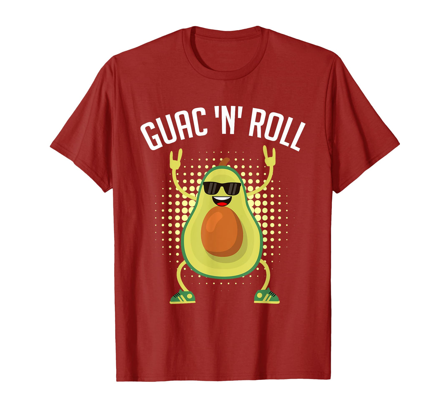 Funny Vegan Design Guac n Roll Rocker Guacamole T-Shirt