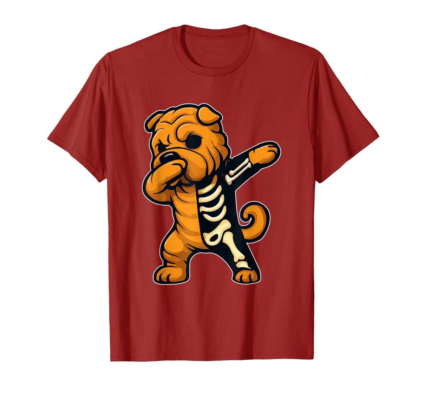 Dabbing Shar Pei Half Skeleton Halloween Costume Owner Lover T-Shirt