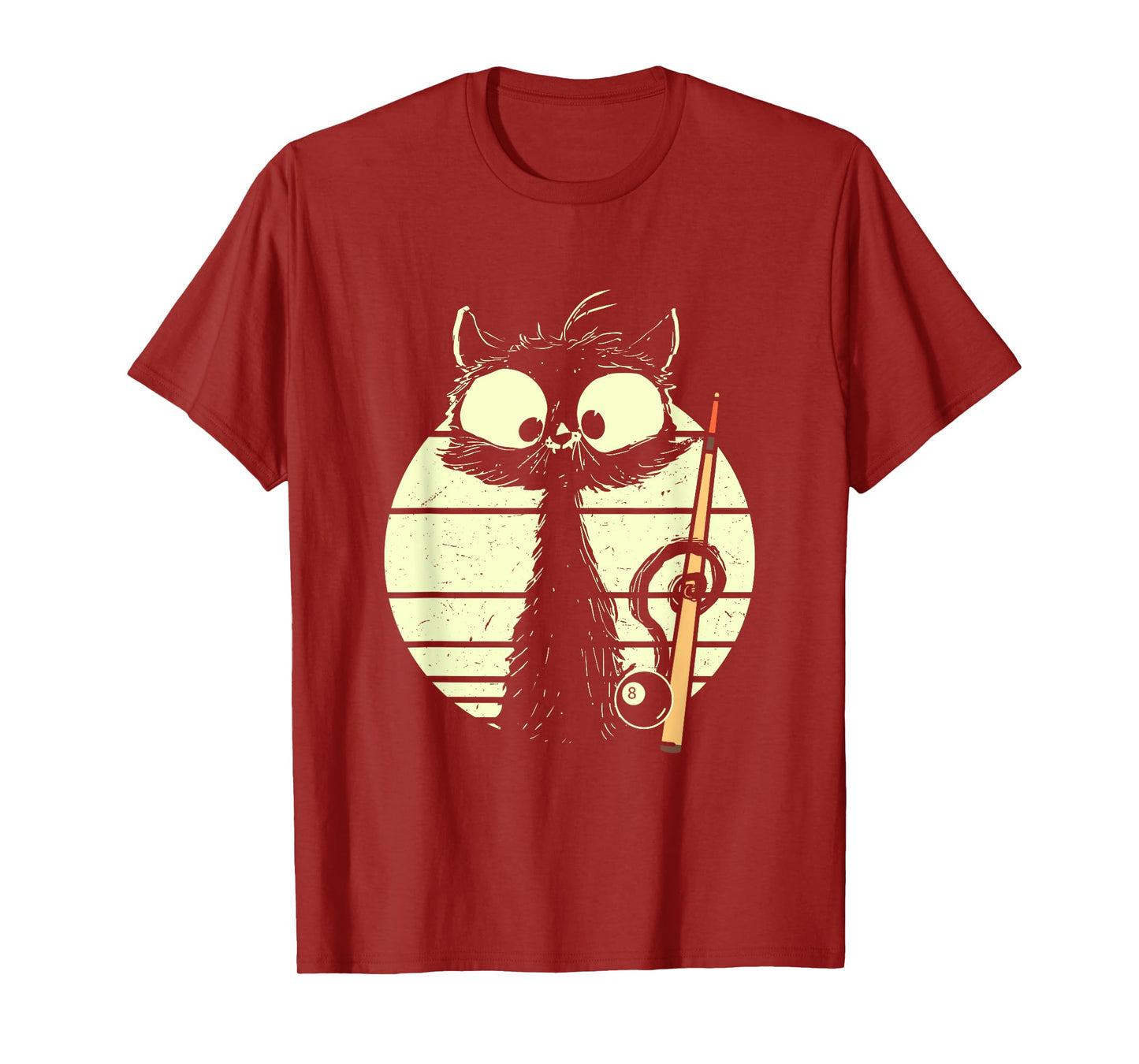 Cat With Billiard Pool Snooker Billiard Ball Cute Cat T-Shirt