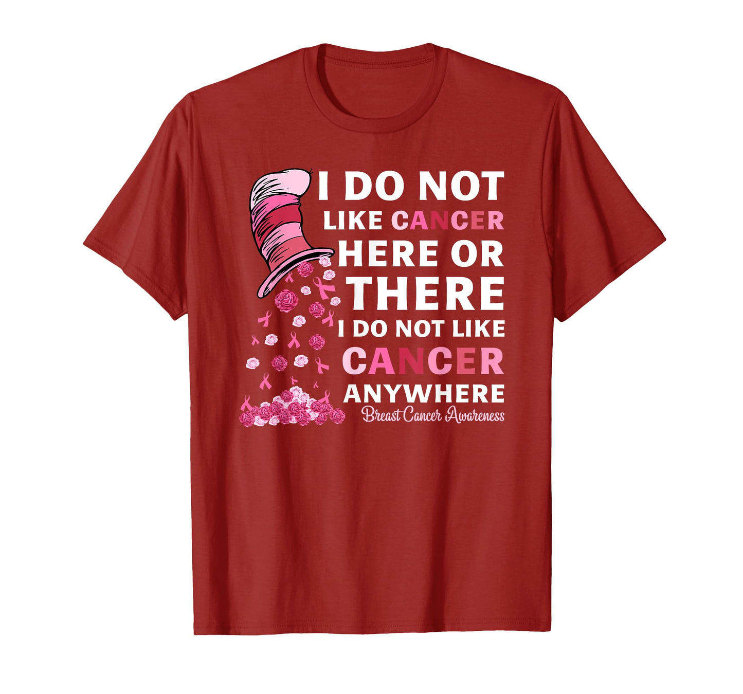 Breast Cancer Awareness Tee I Do Not Like Cancer Here Or There I Do Not Like Cancer Women's Black Modern Classic T-Shirt Small