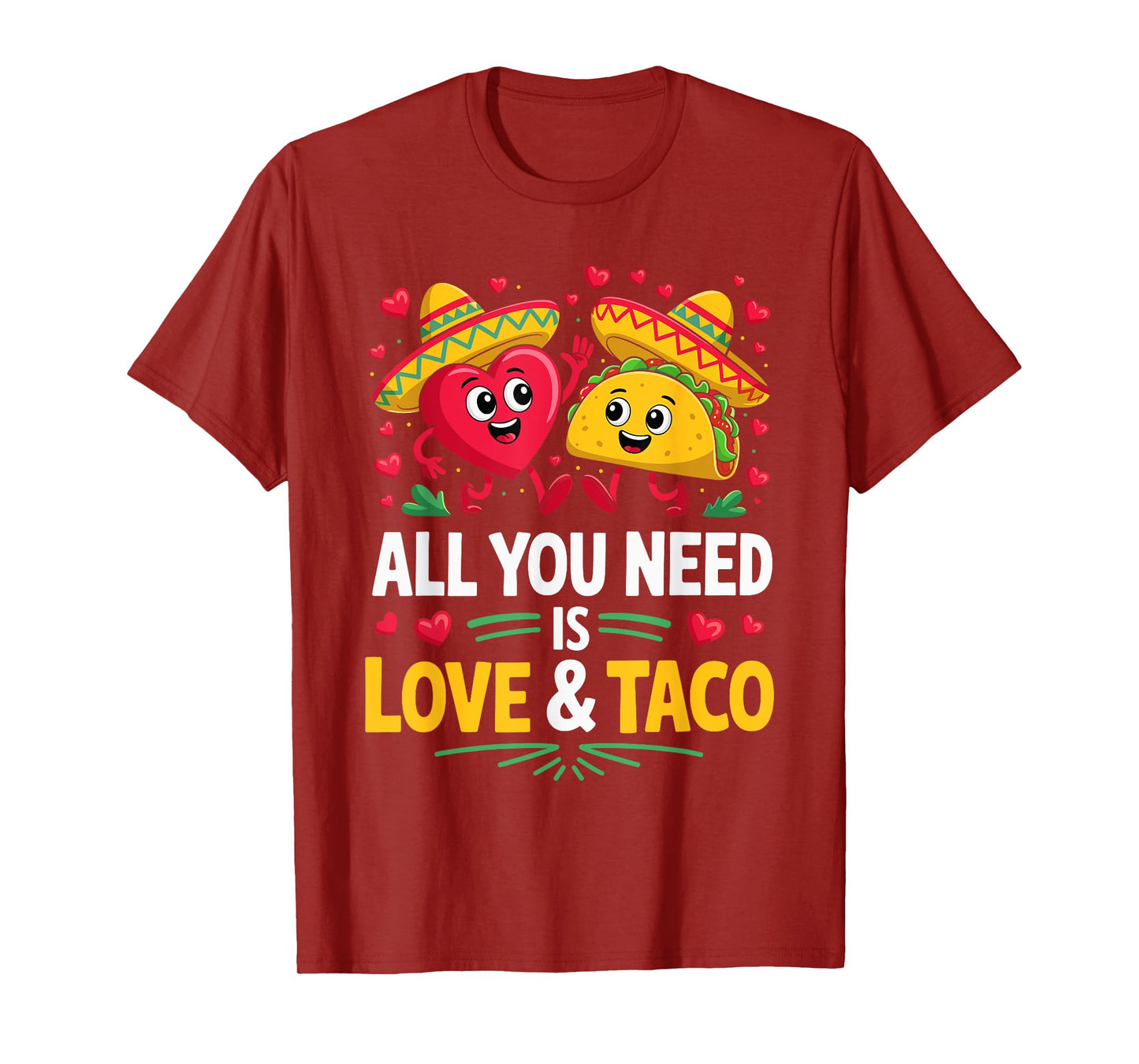 Love And Taco Sombrero Outfit Funny Mexican Cinco de Mayo T-Shirt