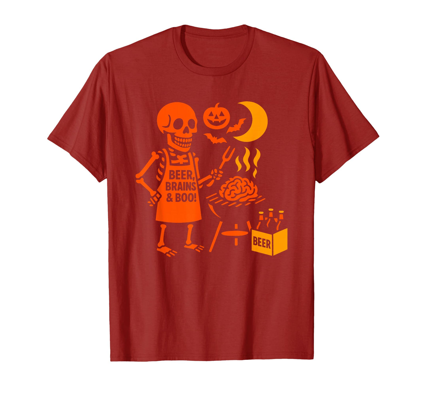 Skeleton BBQ Beer Night Laughs Bash T-Shirt