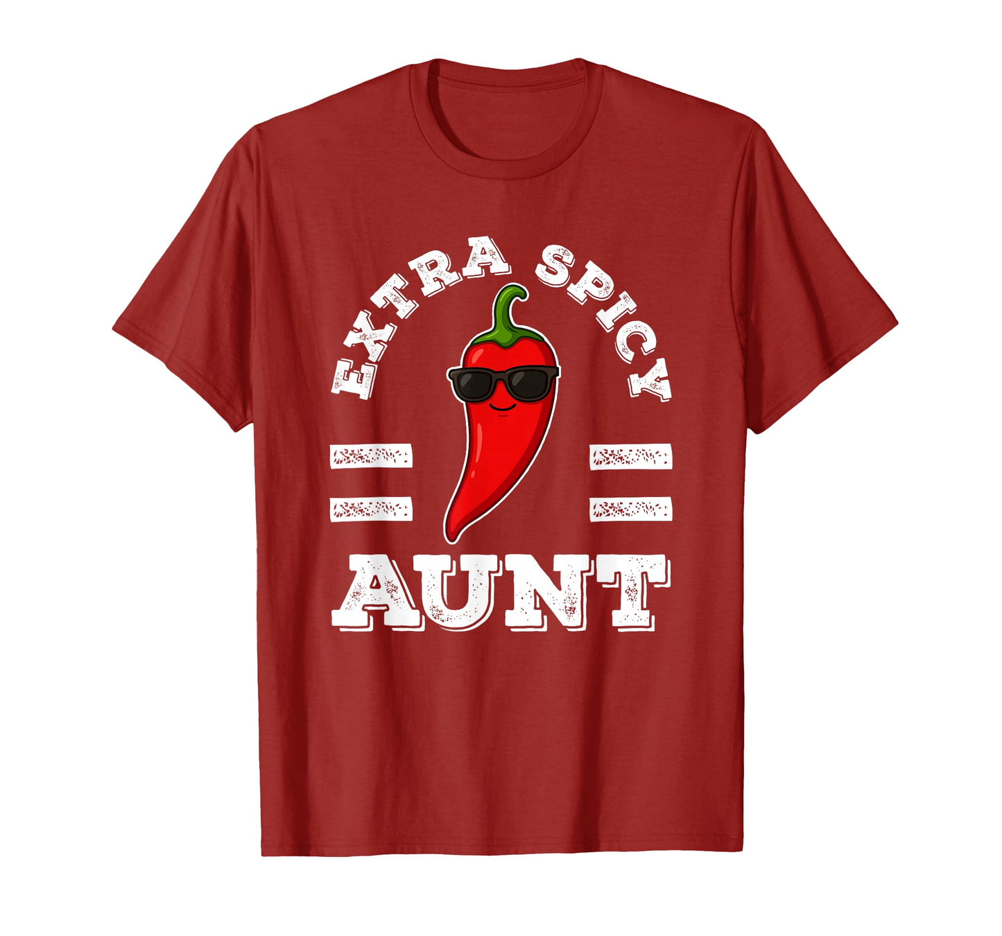 Extra Spicy Aunt for Women Foodie Humor Hot Chili Pepper Pun T-Shirt