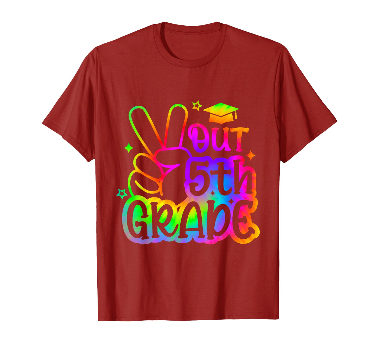 Peace Out 5th Grade Tie Dye Last Day School 2025 T-Shirt