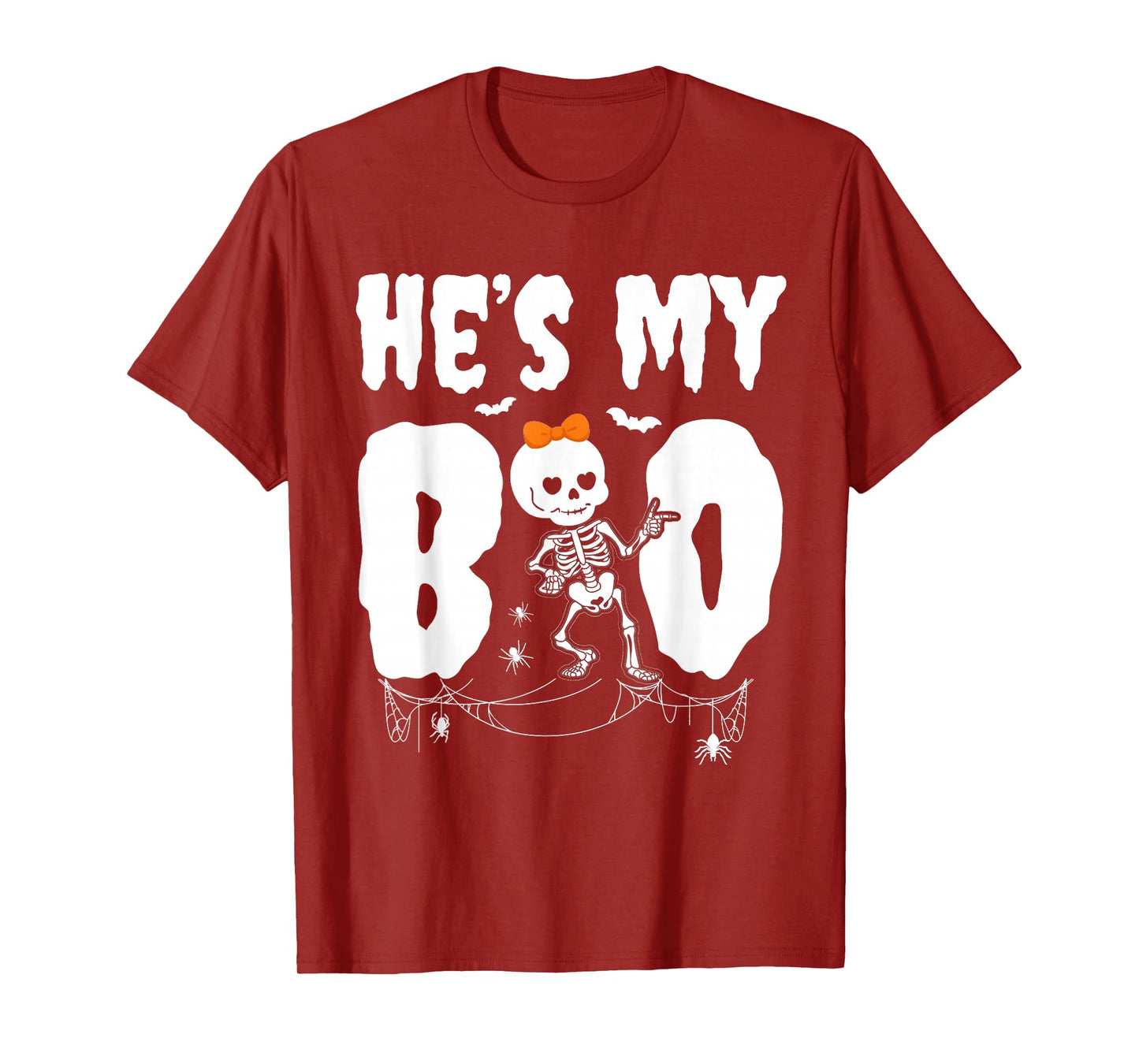 Halloween Matching Couple Fun Skeleton Hes My Boo Girlfriend T-Shirt