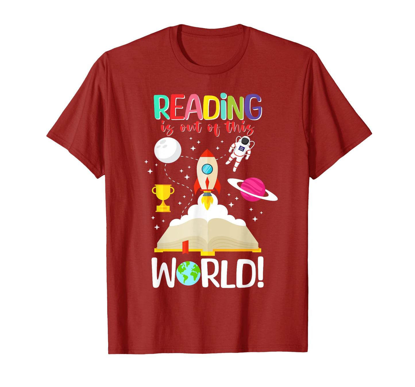 Reading is Out of This World Spaceship Astronaut Back School T-Shirt