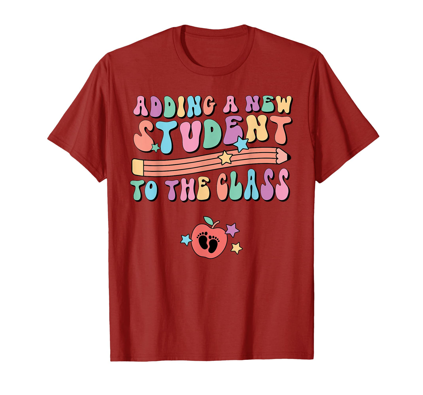 Retro Teacher Pregnancy Announcement New Student Baby Reveal T-Shirt