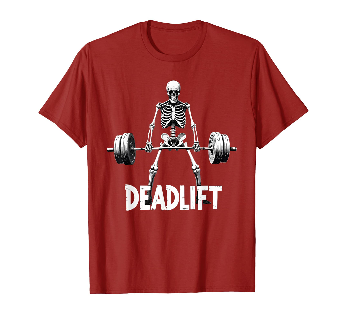 Deadlift Funny Halloween Skeleton Weight Lifting Workout T-Shirt