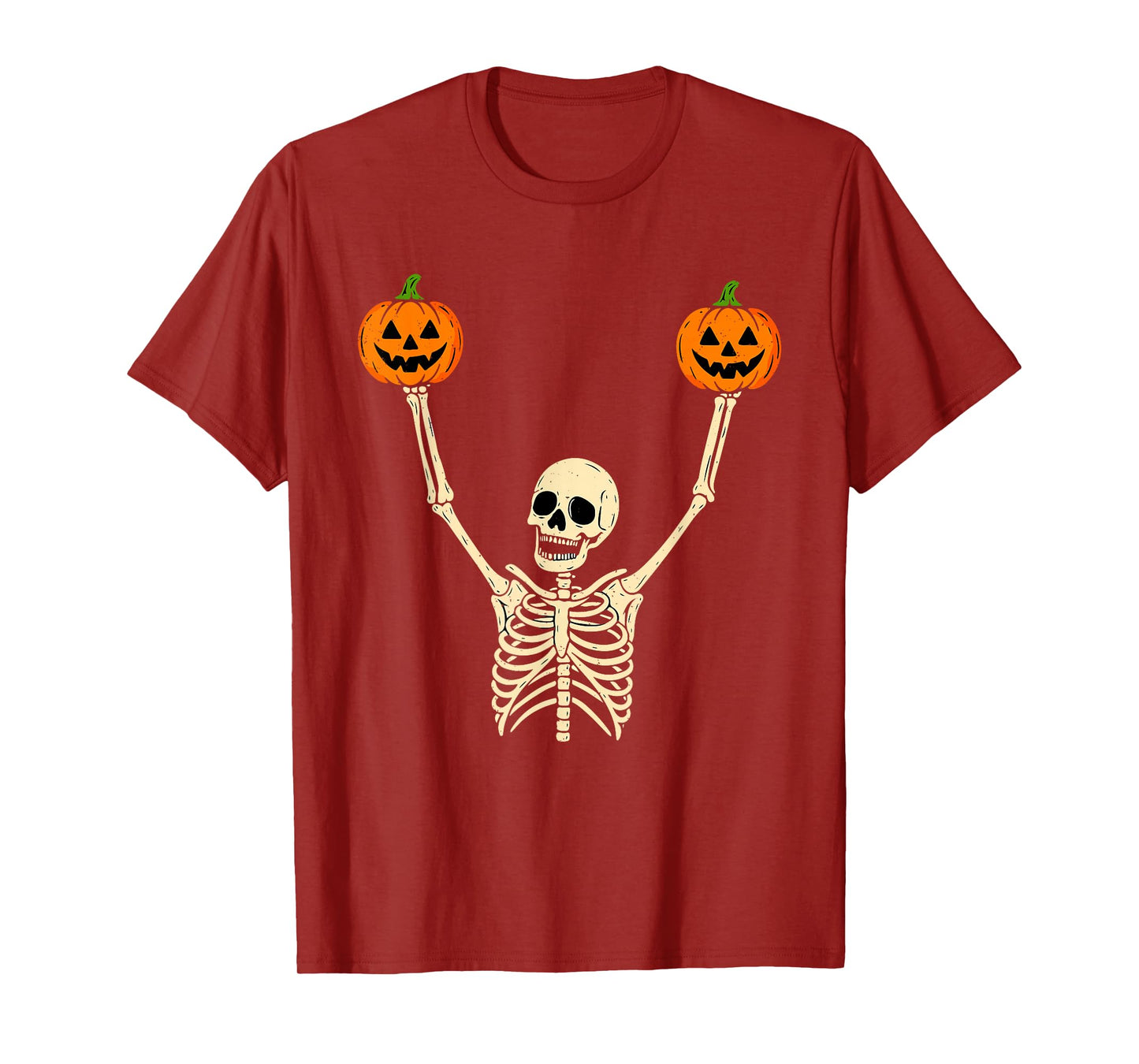 Skeleton Holding Pumpkin Halloween Funny Spooky Season T-Shirt