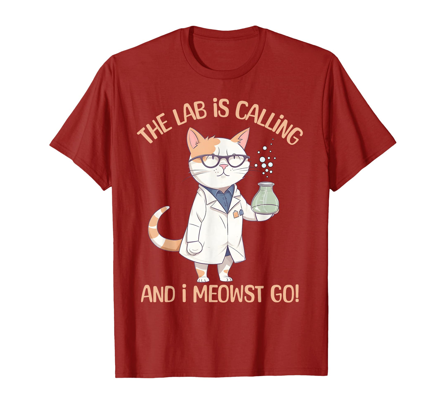 Girls Lab Calling Science Funny Lab Cat Laboratory Chemistry T-Shirt