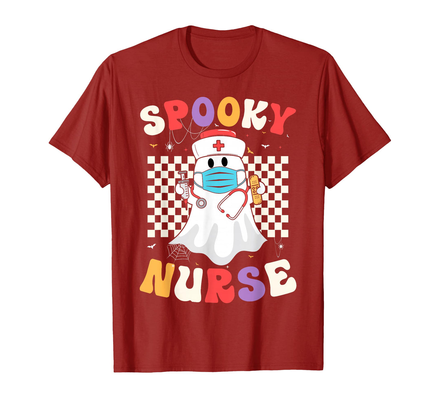Spooky Nurse Halloween Costume Nurse Ghost Girls Women T-Shirt