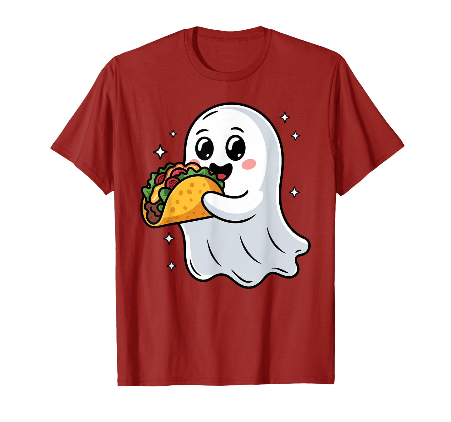 Cute Boo Ghost Eating Tacos Halloween Kids Trick or Treat T-Shirt