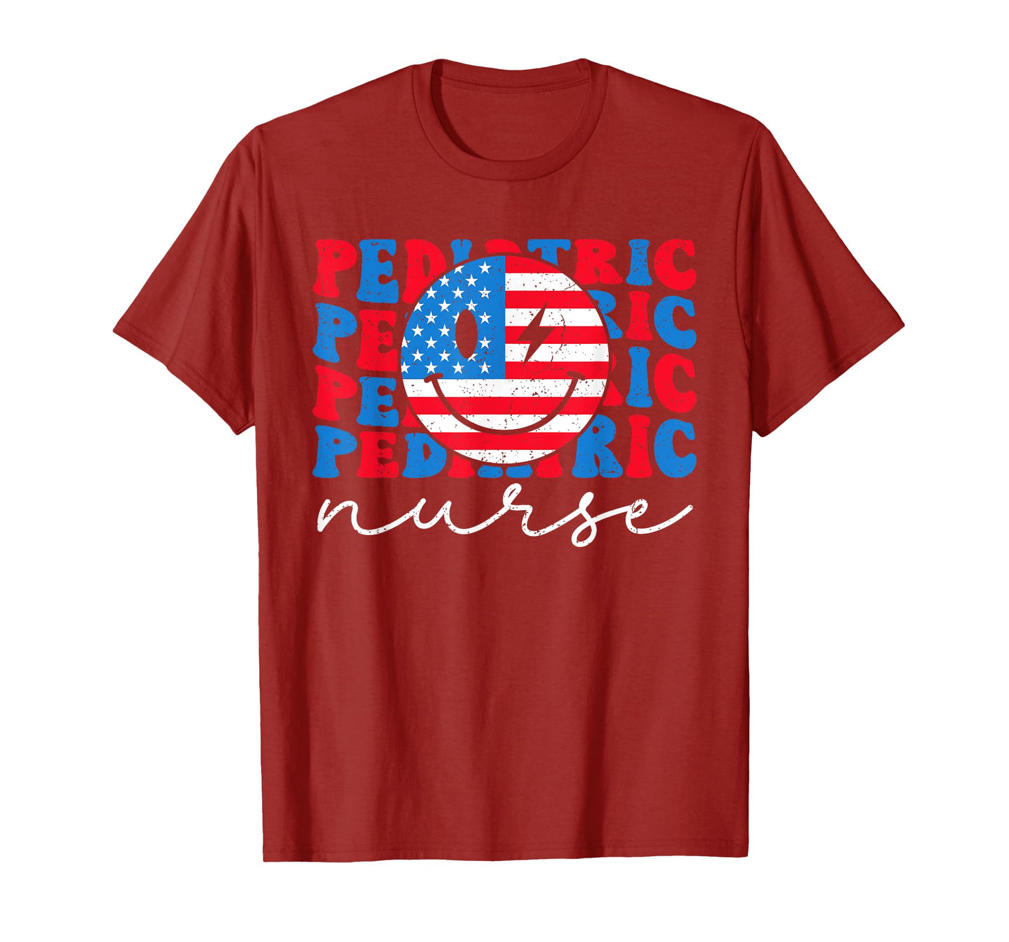 Pediatric Nurse 4th of July 2024 American Flag Peds Nurse T-Shirt