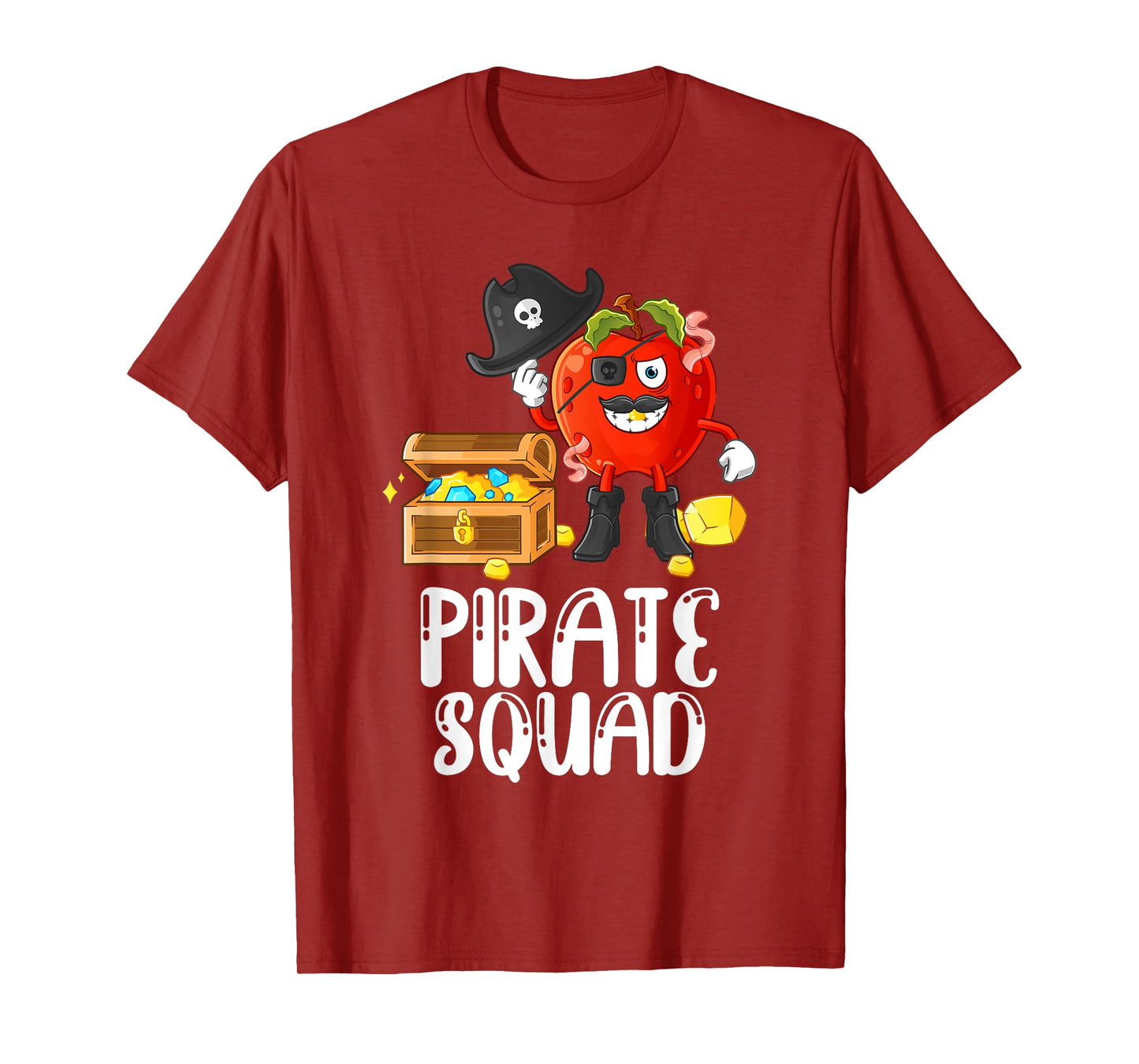 Pirate Squad Funny Apple Teacher Talk Like Pirate Day T-Shirt