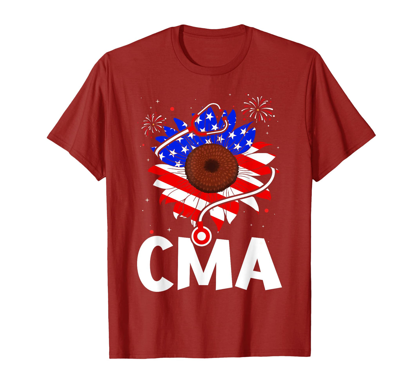 Patriotic Nurse CMA 4th Of July American Flag Sunflower Love T-Shirt for Women Kids Men