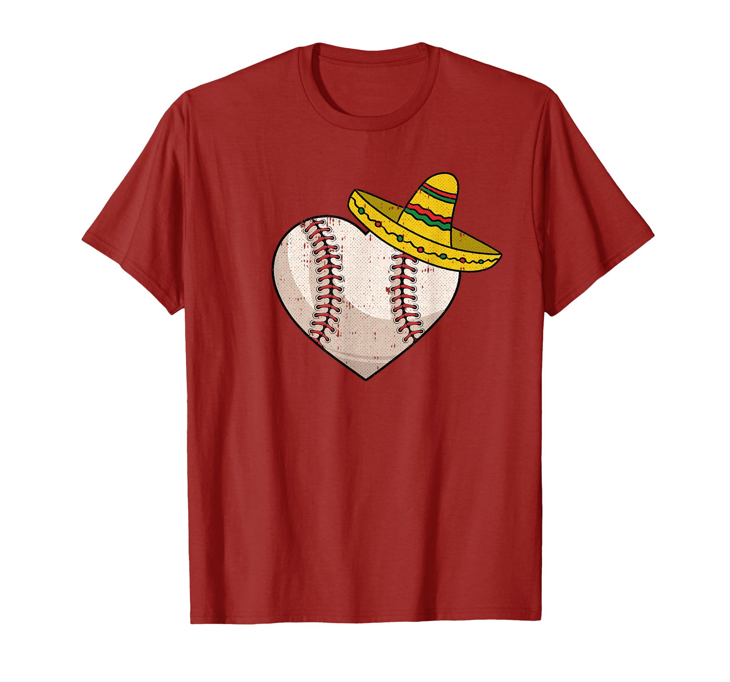 Baseball Heart Cinco De Mayo Funny Sport Sombrero Mexican T-Shirt