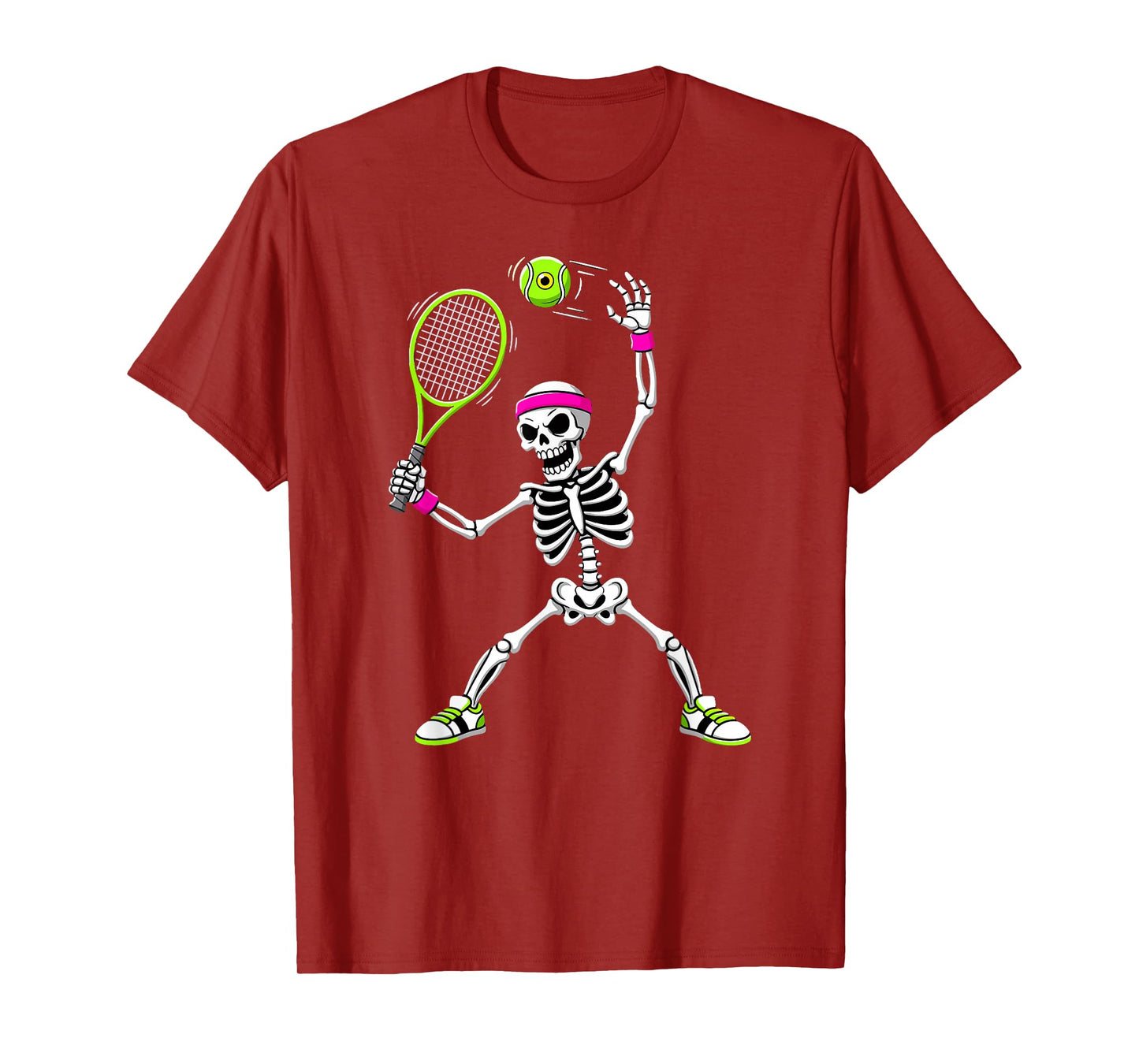 Halloween Tennis Skeleton Player Serve T-Shirt