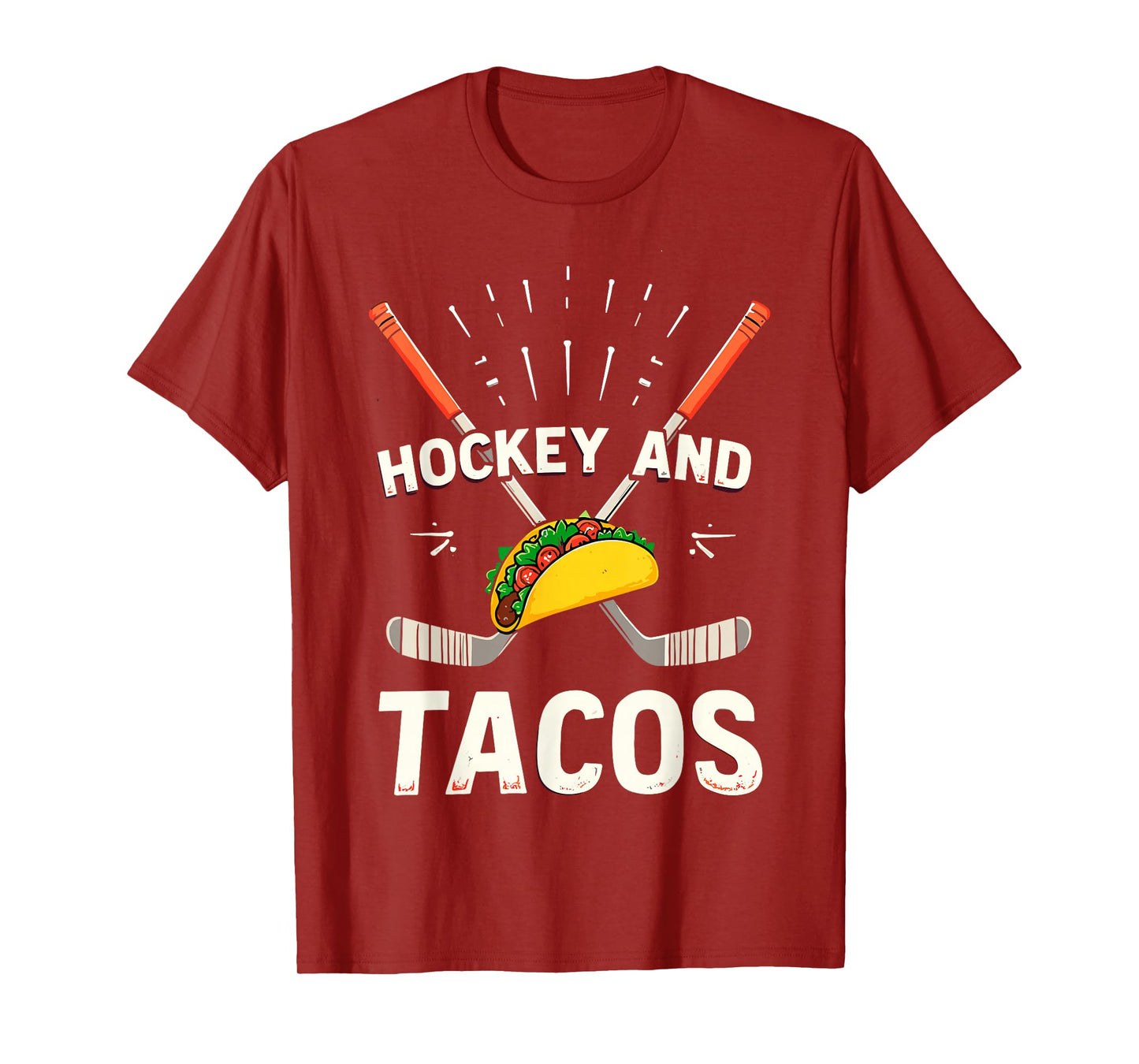 Ice Hockey Player Goalie Funny Joke Hockey and Tacos Lover T-Shirt