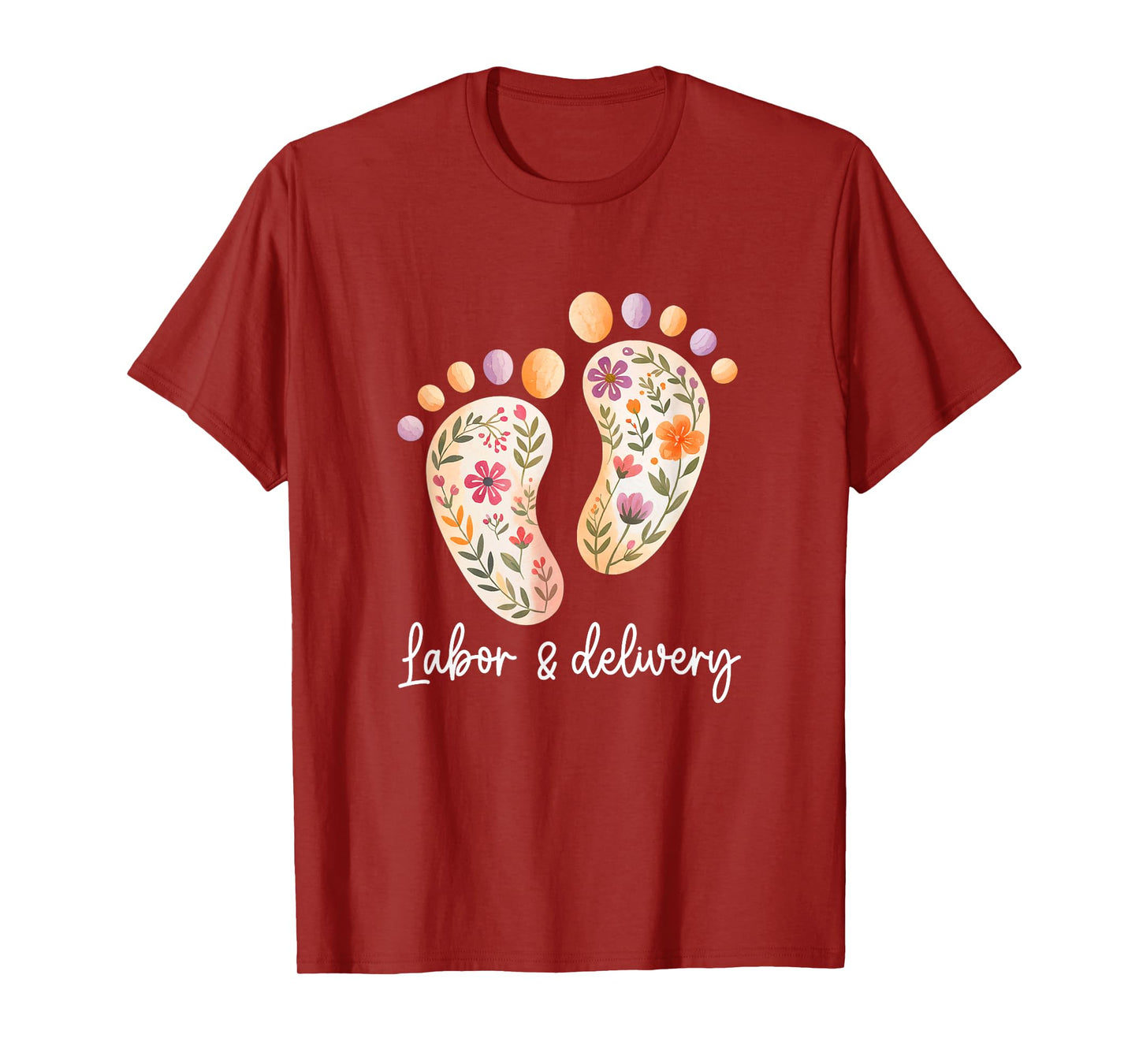 Retro Floral Nursing Labor And Delivery Nurse L&D Nurse T-Shirt