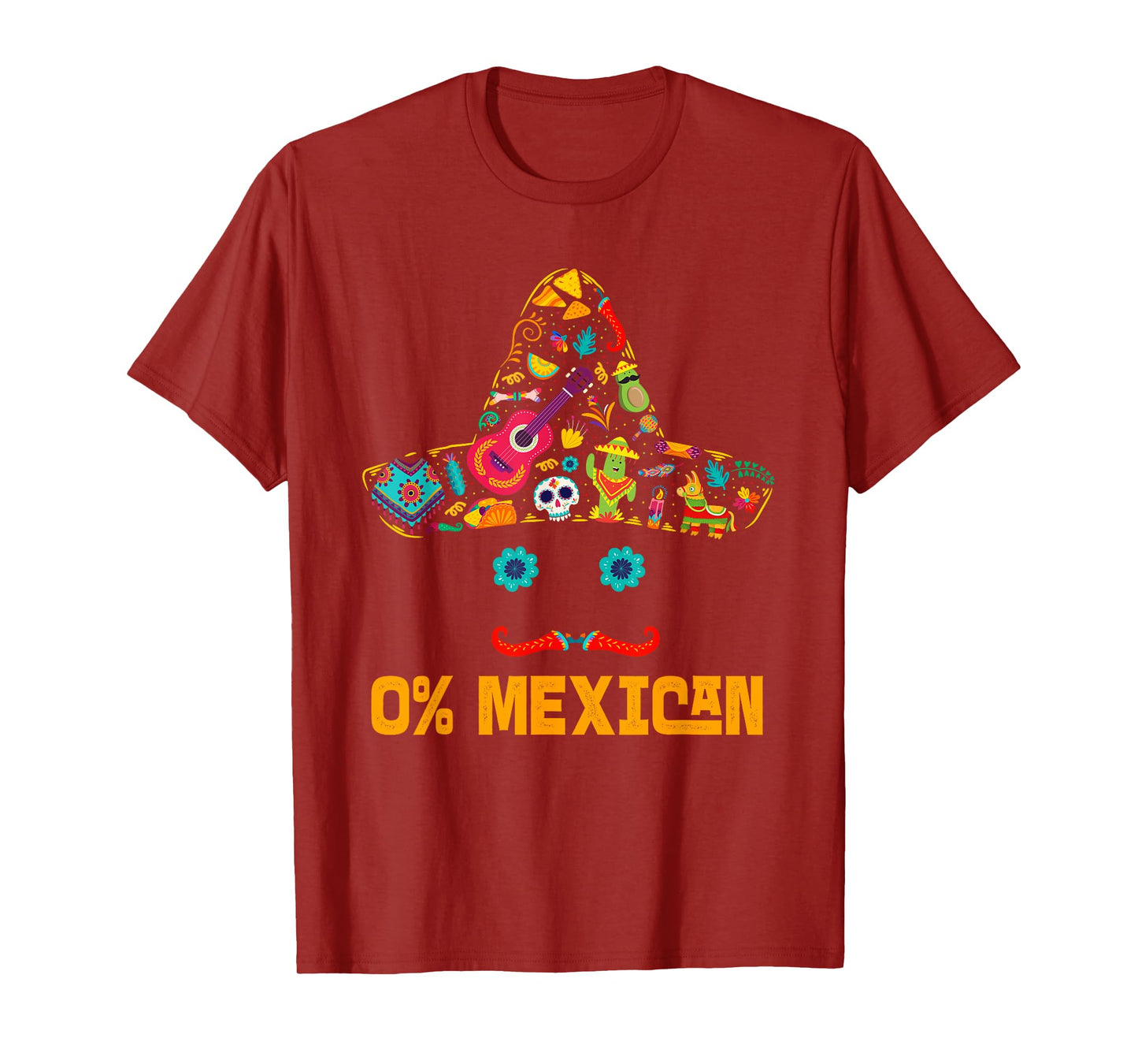 0% Mexican Cinco De Mayo Fiesta Funny Mexican Sombrero T-Shirt