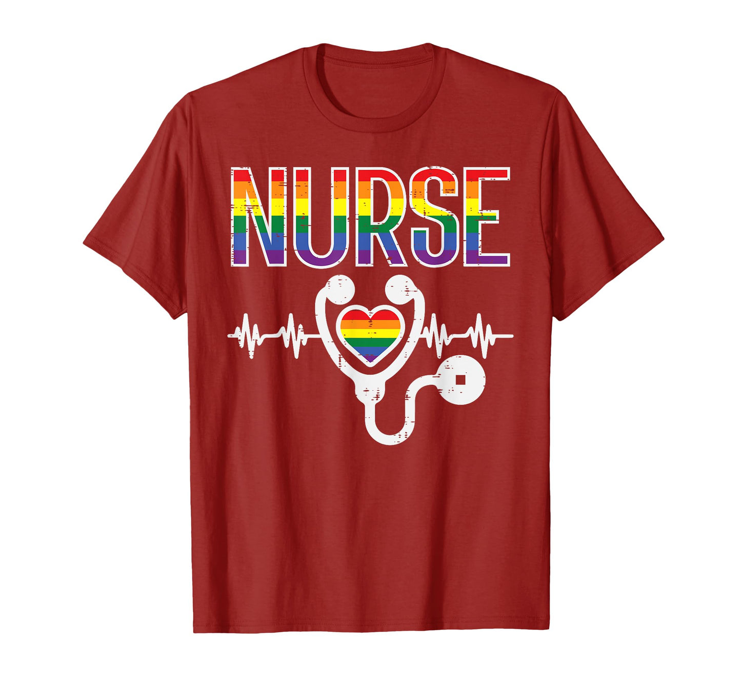 Nurse Rainbow Flag Gay Pride Ally LGBTQ Month Men Women T-Shirt