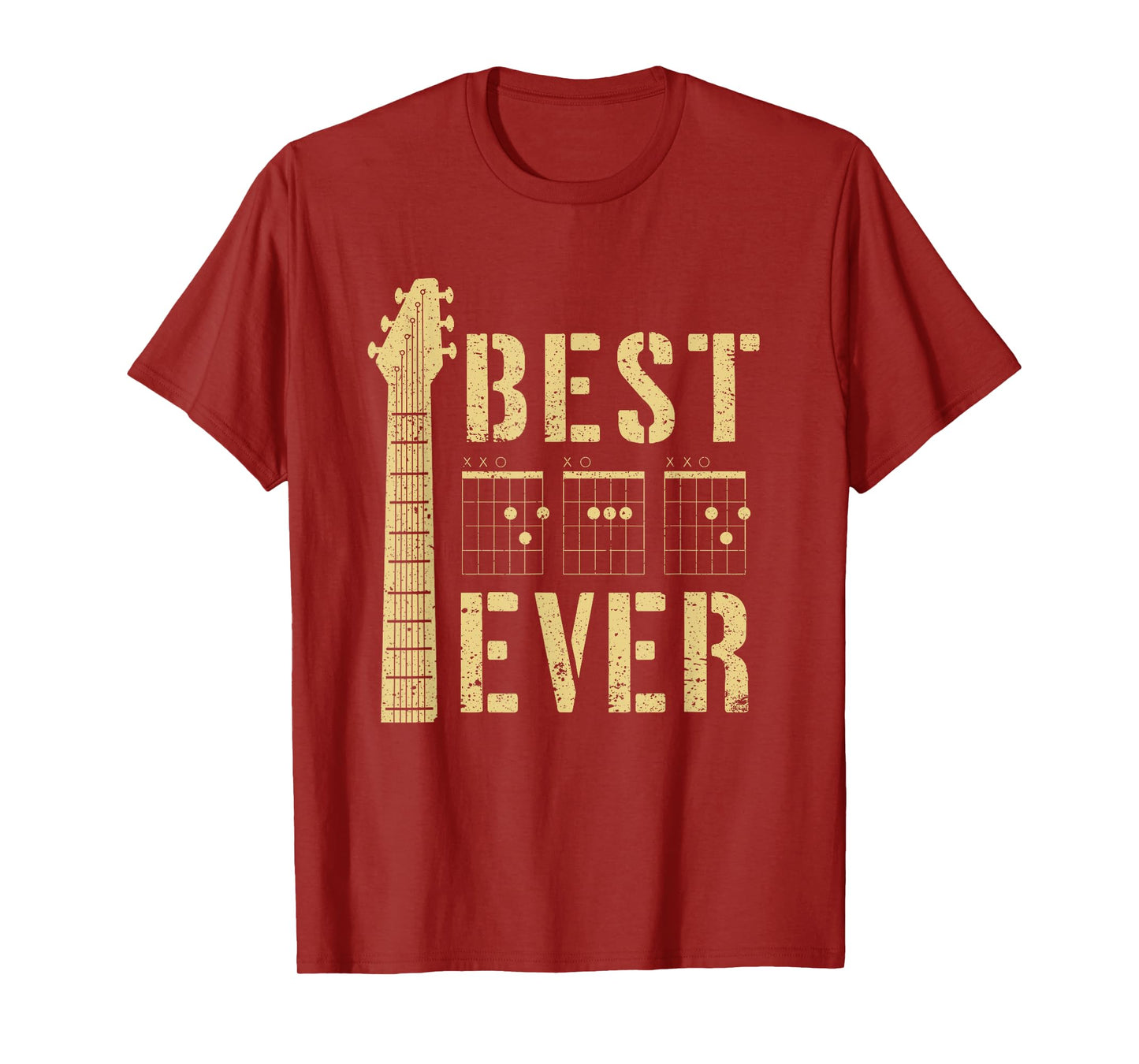 Mens Guitarist Father Best Dad Ever Chord Guitar Players T-Shirt
