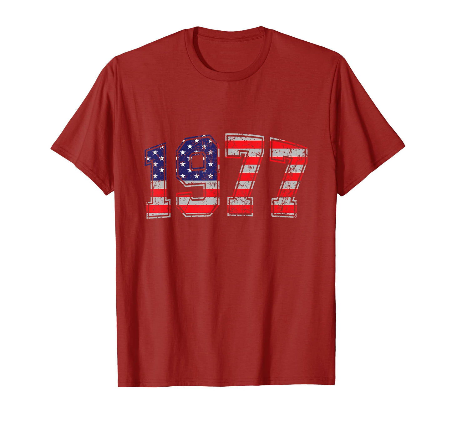 Vintage 1977 47 Years Old American Flag 4th Of July Retro T-Shirt