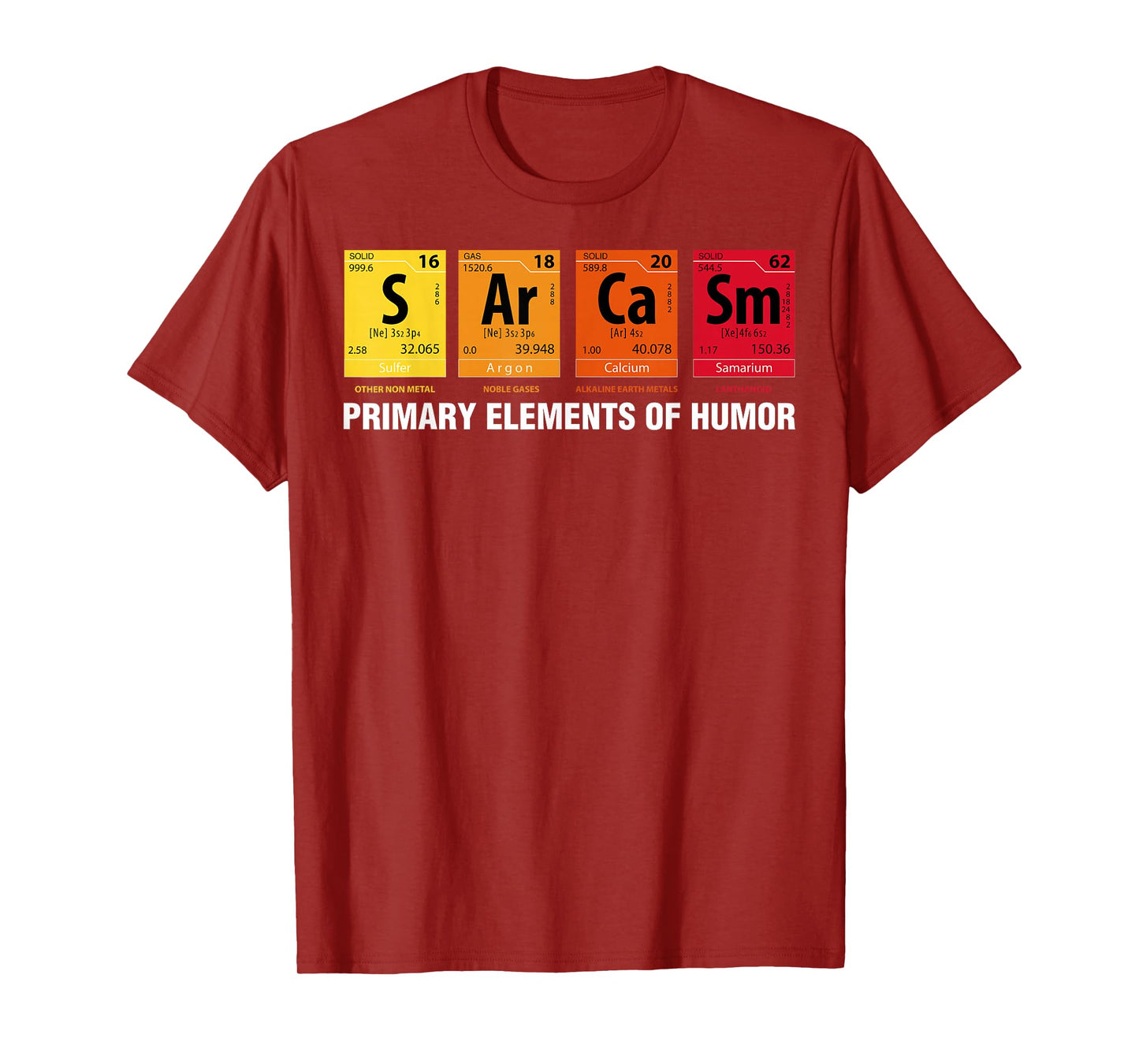 Sarcasm Elements of Humor Periodic Table T-Shirt