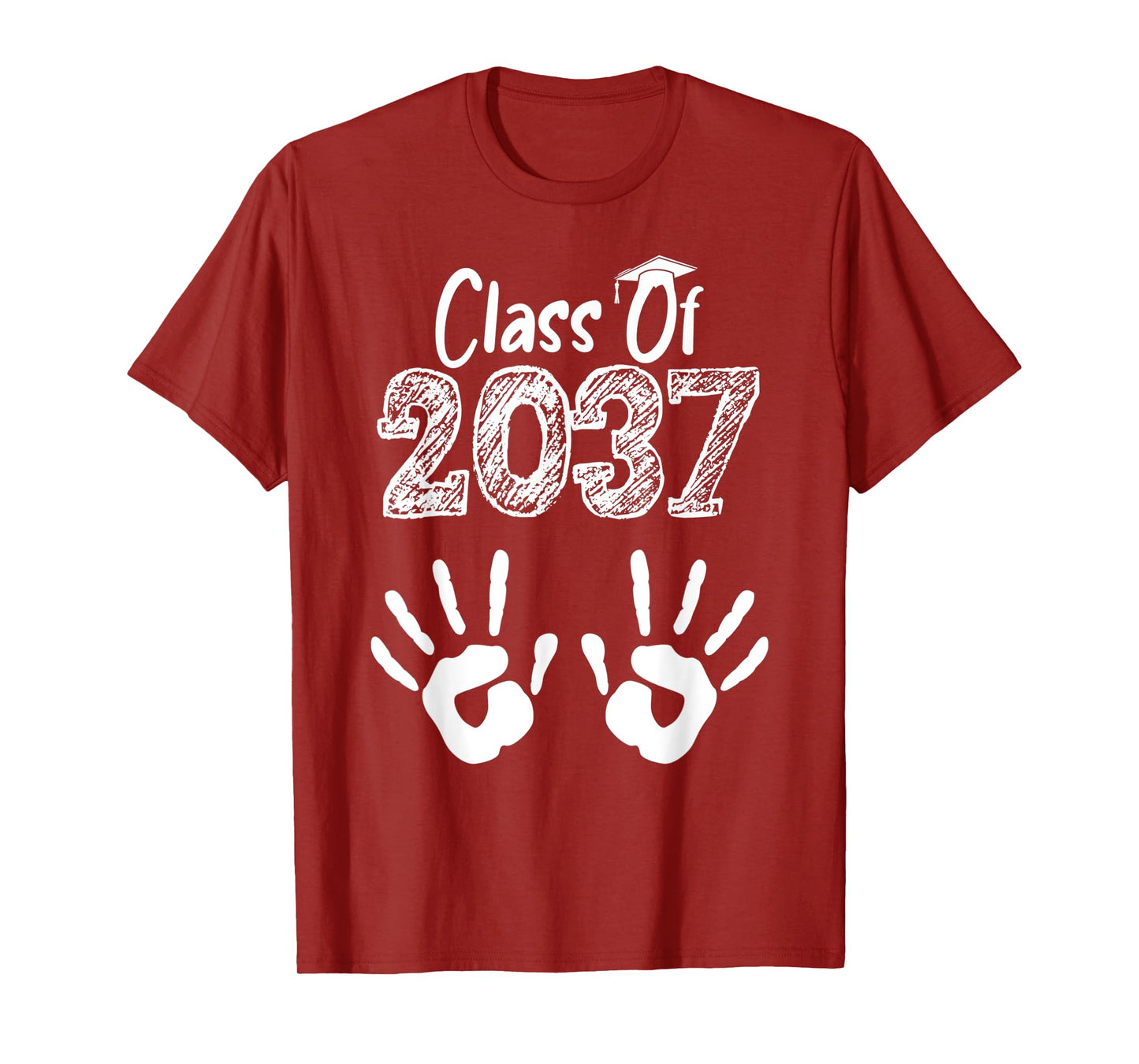 Kindergarten Graduation Grow With Me Class of 2037 Handprint T-Shirt