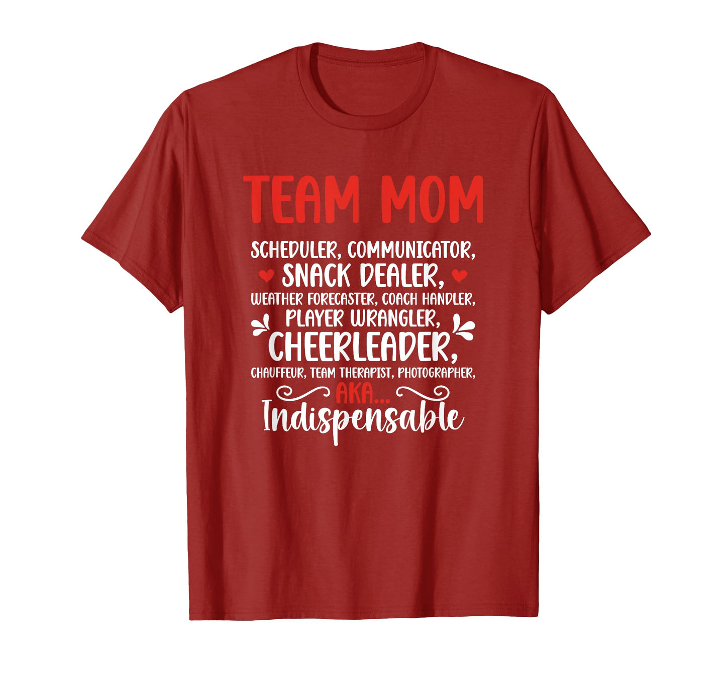 Team Mom Appreciation Black Women's Modern Mother's Day T-Shirt