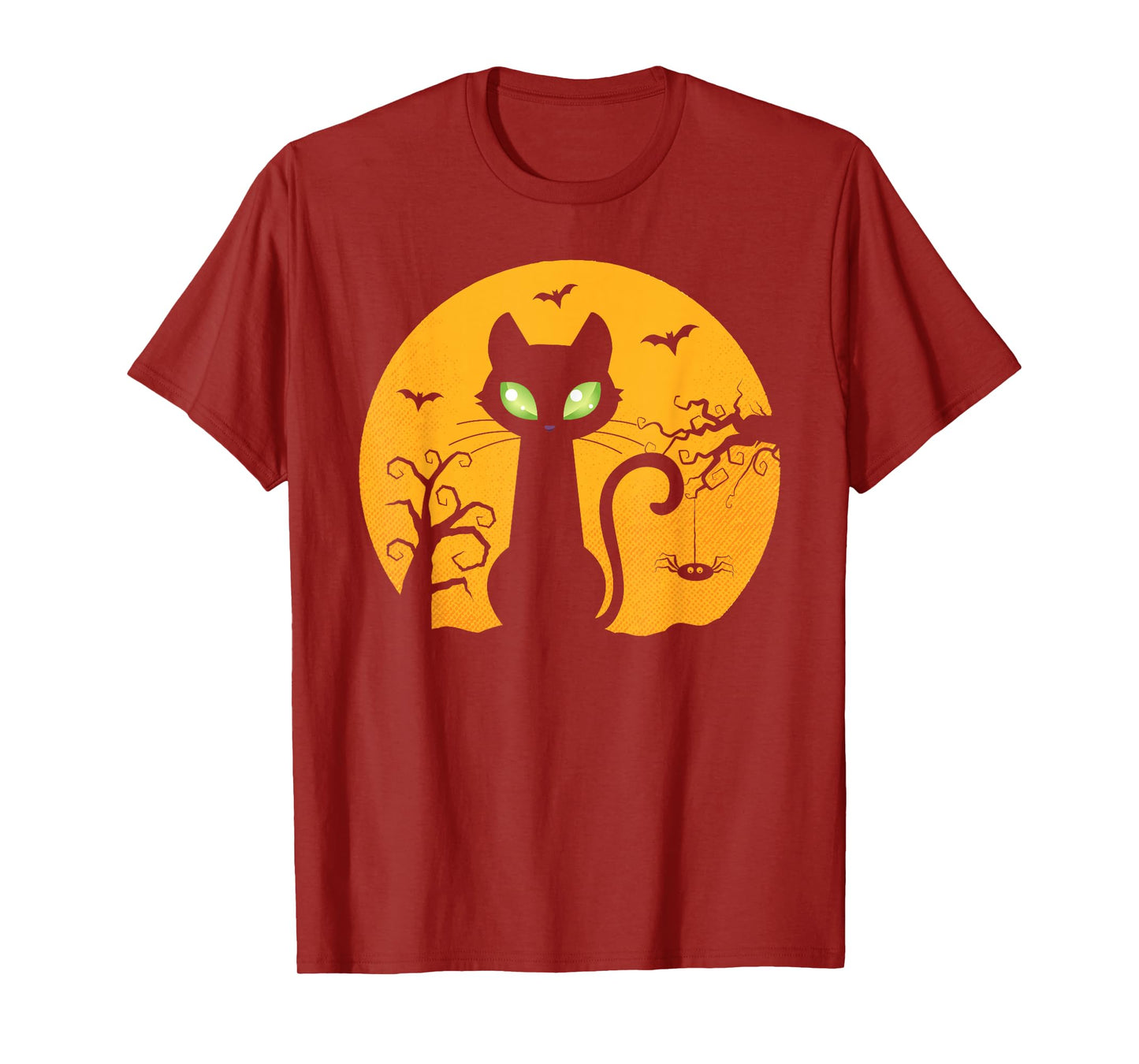 Black Cat Halloween Costume Vintage Spooky Moon Cat T-Shirt