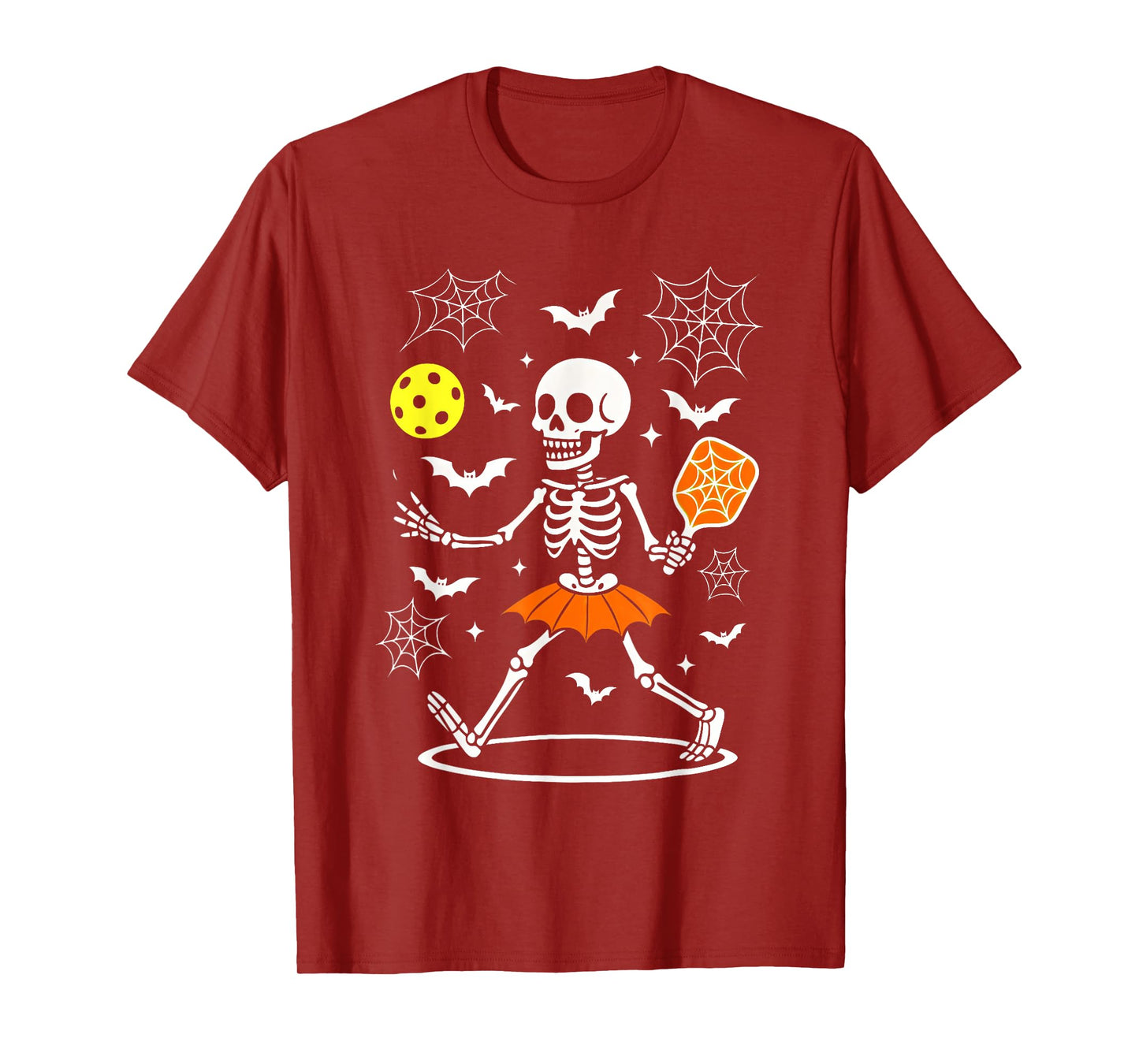 Funny Pickleball Halloween Spooky Season Skeleton Paddle T-Shirt