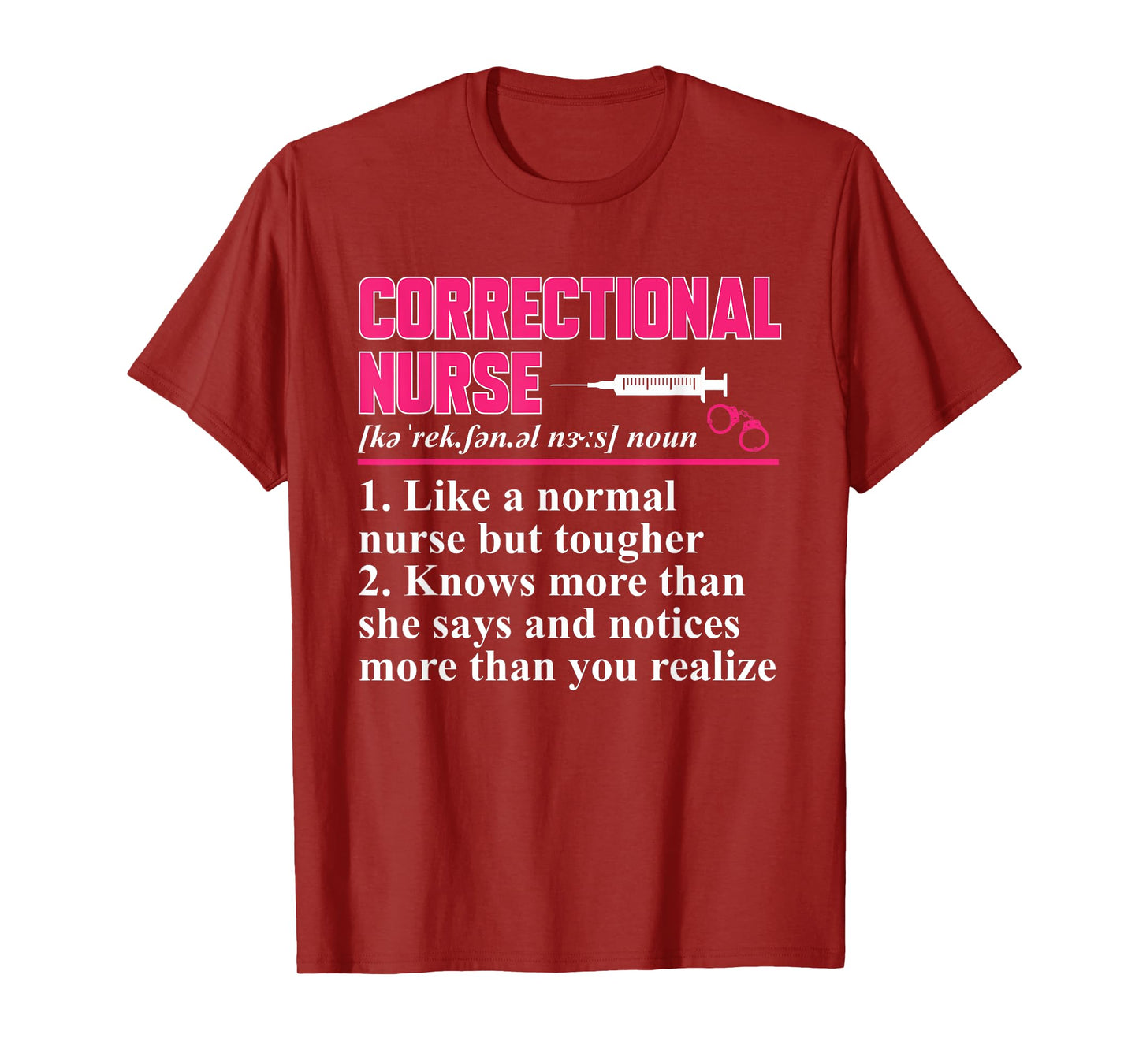 Correctional Nurse Definition Correctional Nursing T-Shirt