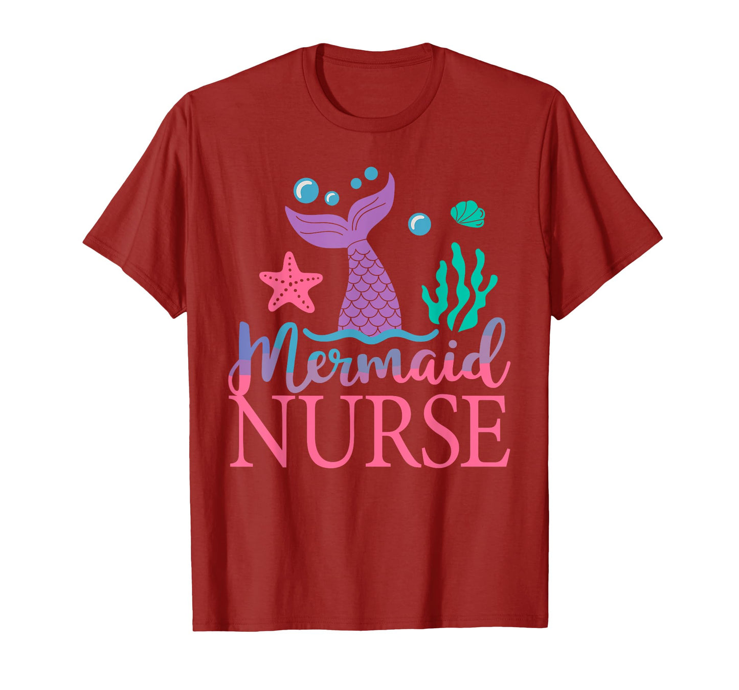 Nurse of The Birthday Mermaid Family Matching Party RN T-Shirt