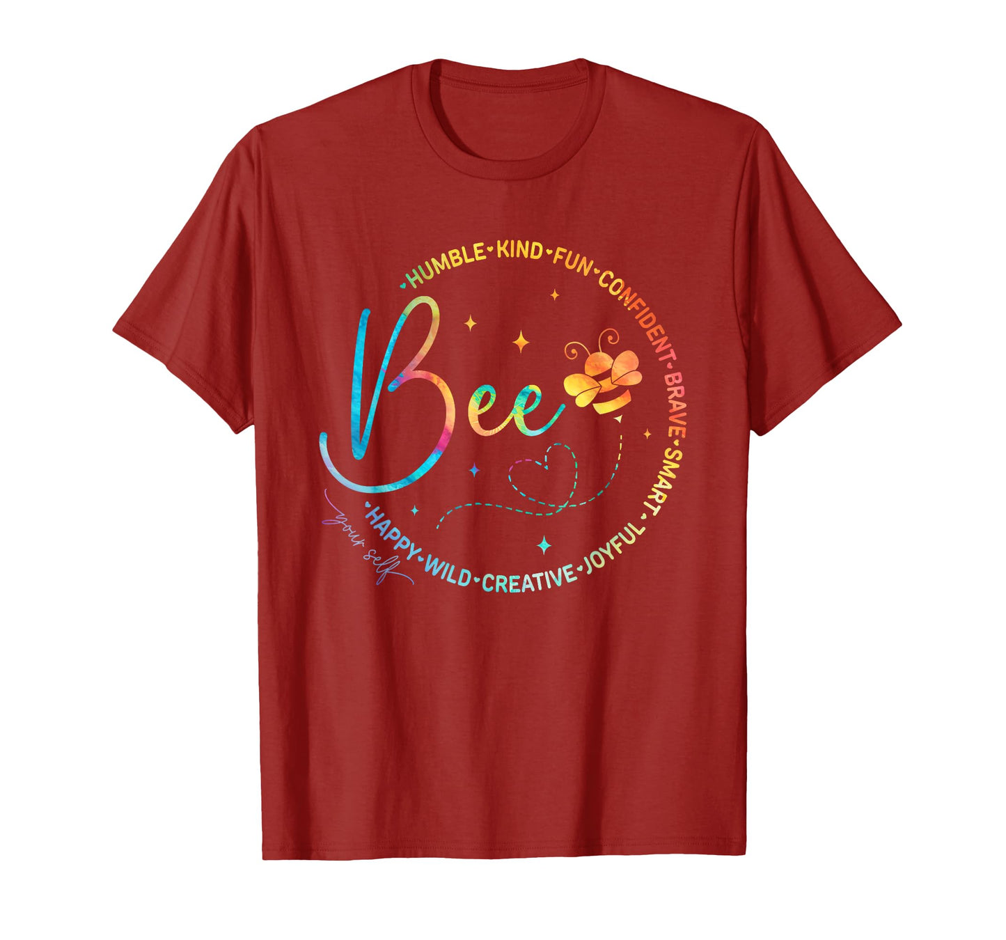 Bee Happy Kind Brave Humble Smart Positive Bumblebee Womens T-Shirt