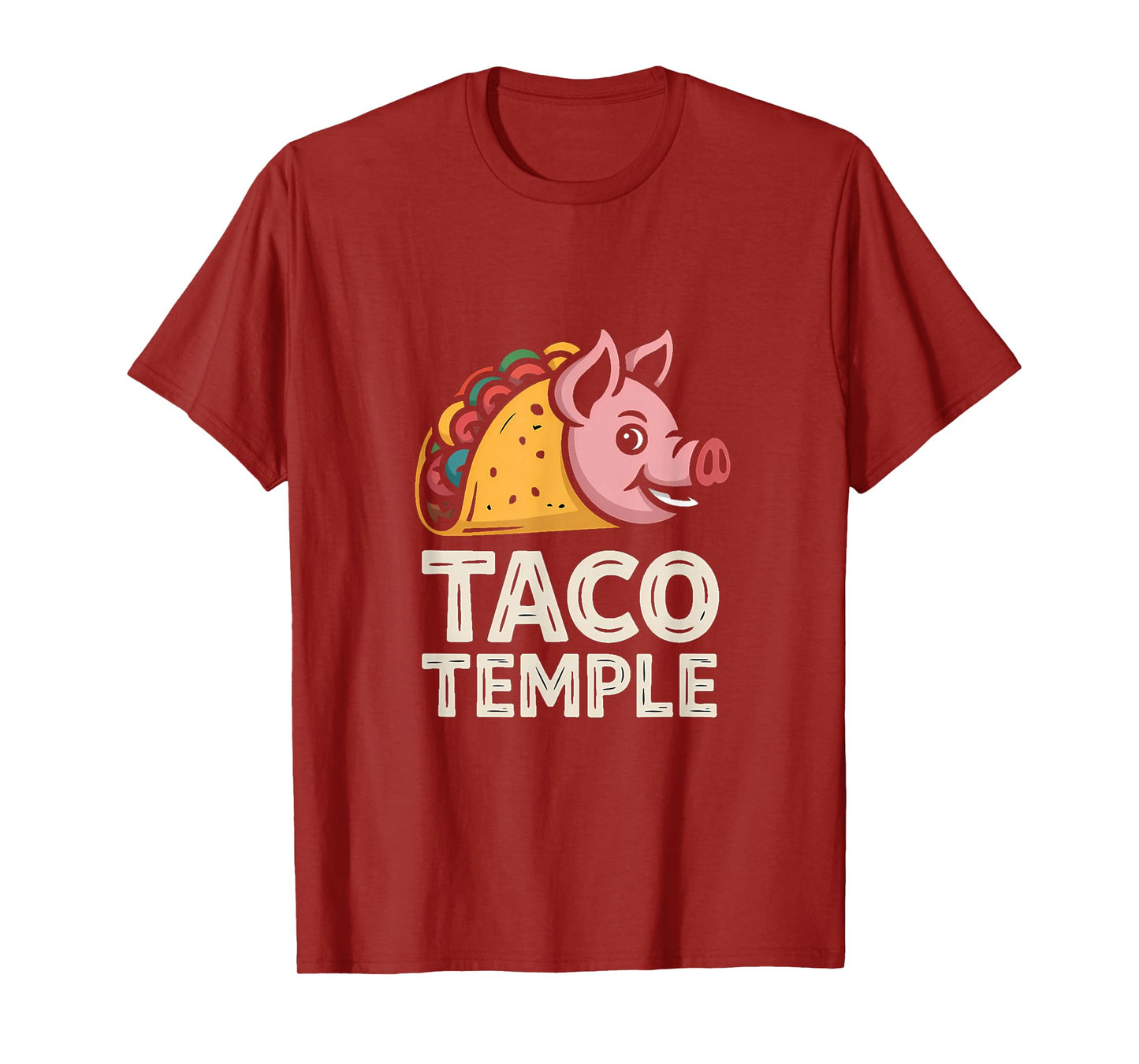 Aztec Pig: Taco Temple Retro Illustration T-Shirt