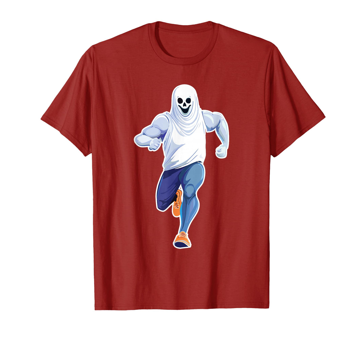 Scary Spooky Ghost Halloween Runner Marathon Gym Workout T-Shirt