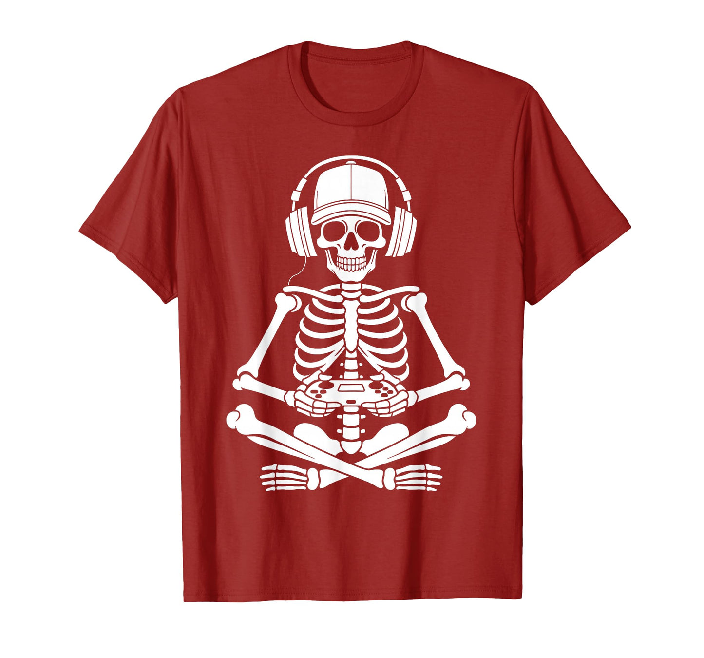 Skeleton Gamer Halloween Video Gaming Boys Girls Men Women T-Shirt