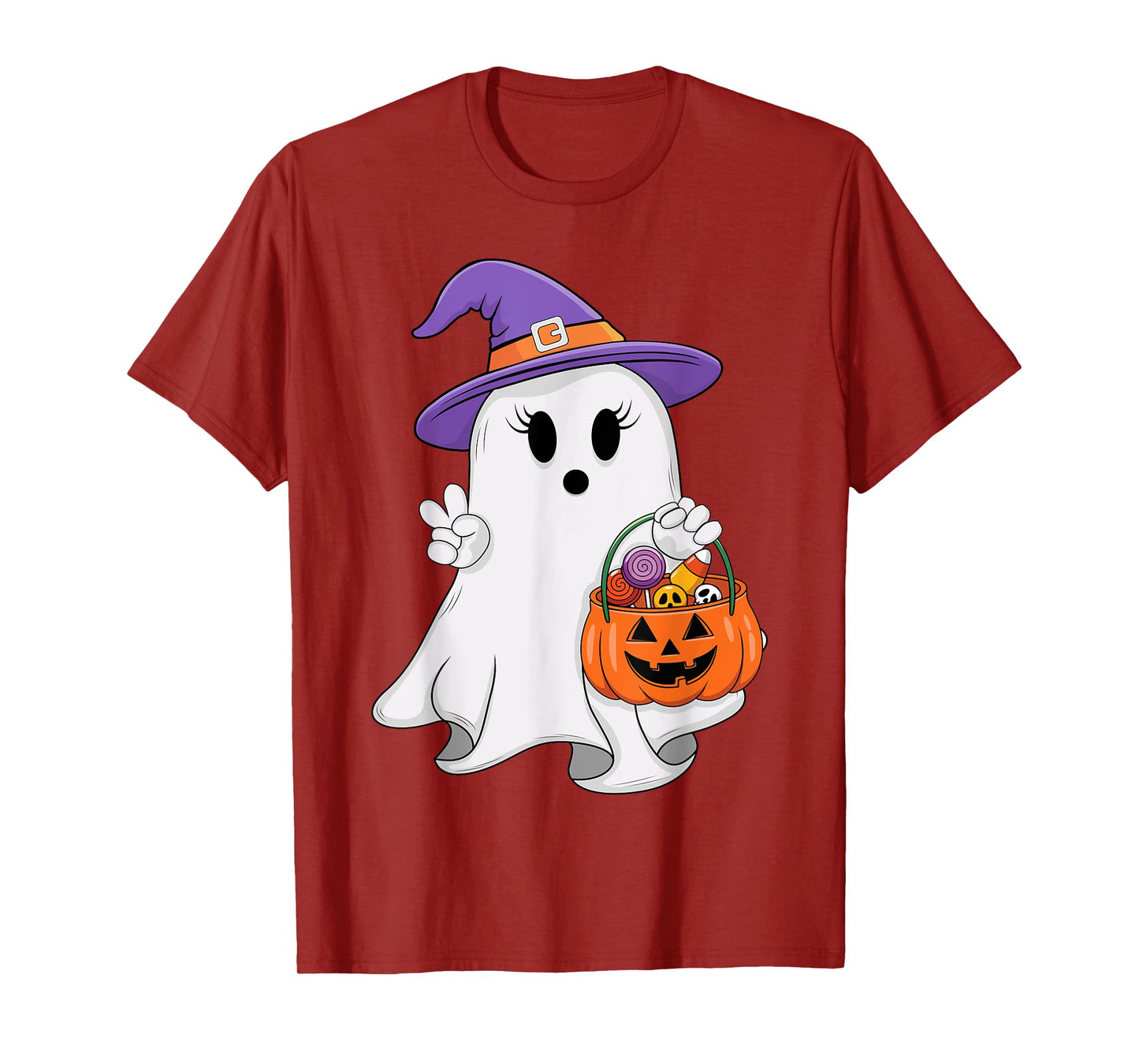 Ghost Halloween Costume Pumpkin Spooky Season Men Women Girl T-Shirt